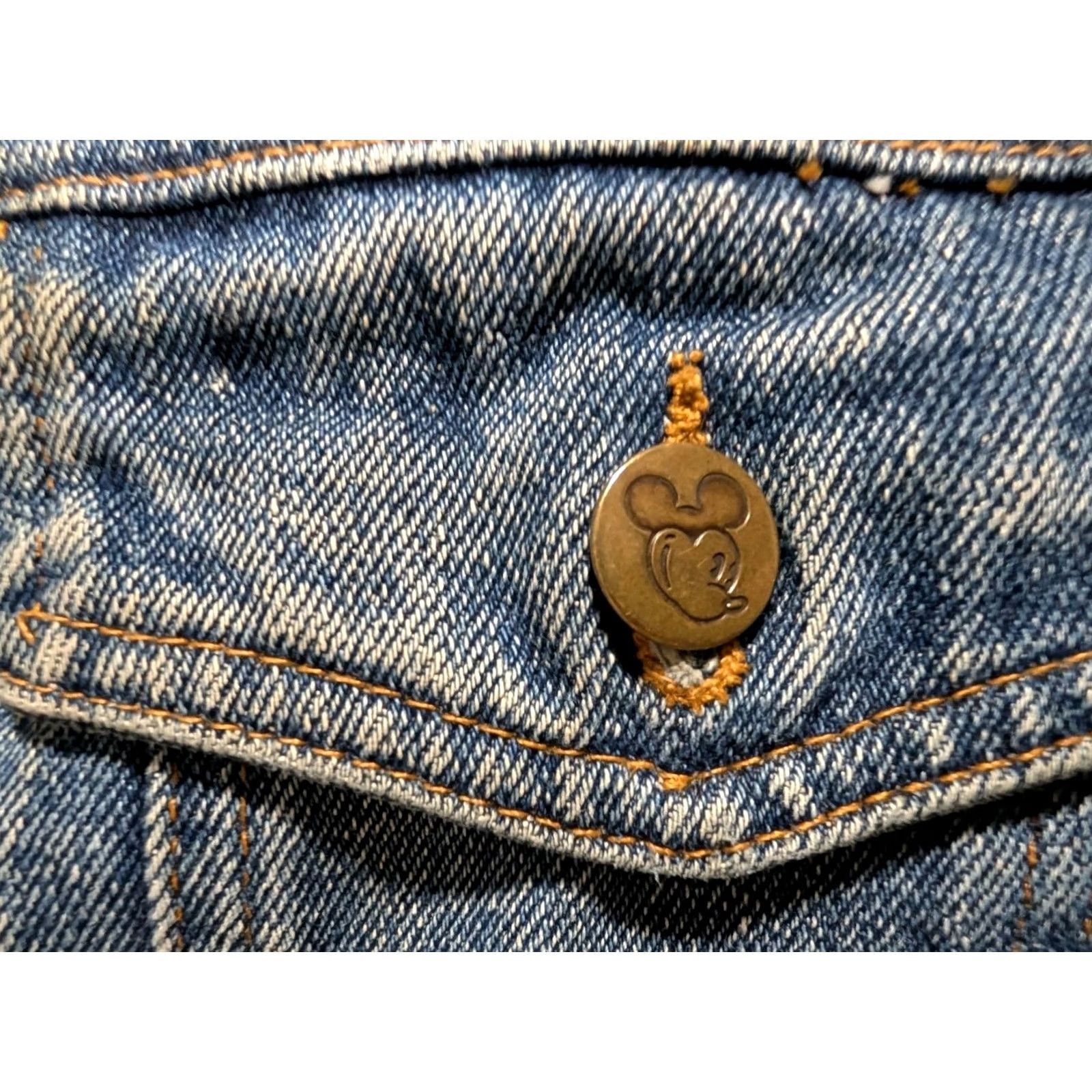Vintage VINTAGE Mickey BY J.G Hook Men's Jean Jacket One Point Embroidery Sequined L Blue/Red 80s Casual Mens Size US 31 - 5 Thumbnail
