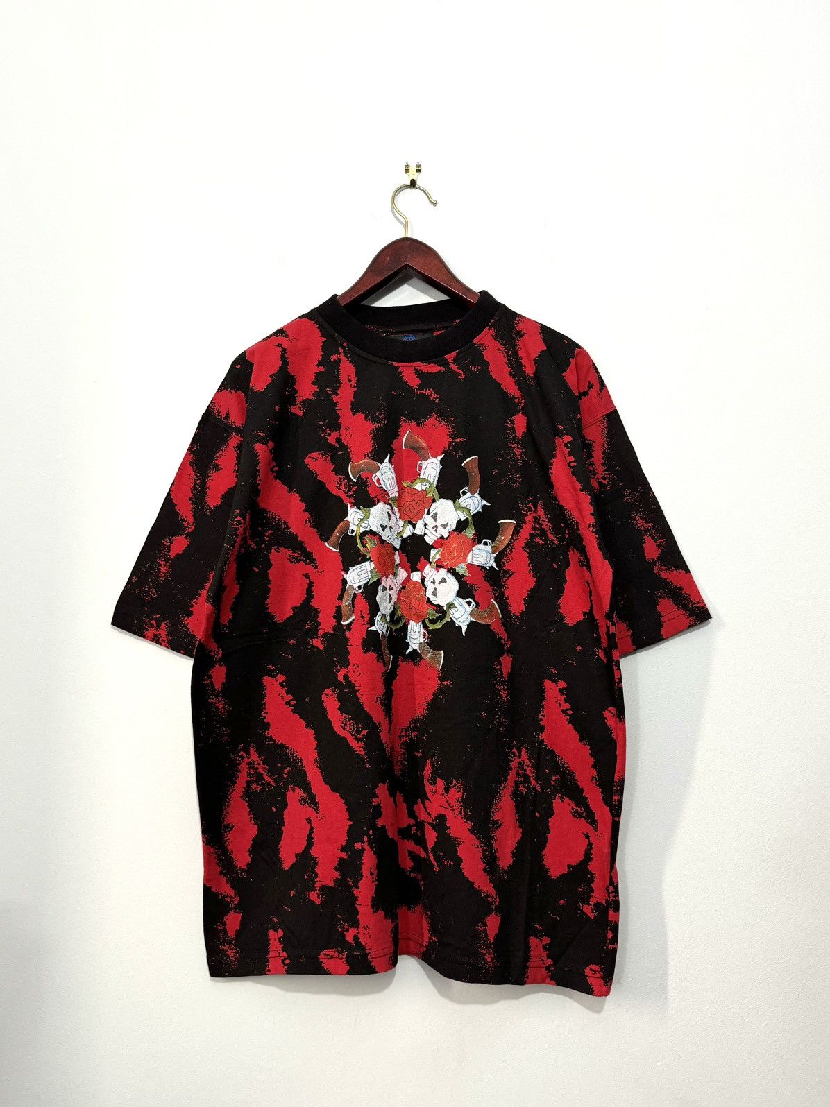 image of Vintage Licensed Guns N Roses Brockum 1994 T-Shirt in Tie/Dye, Men's (Size Large)