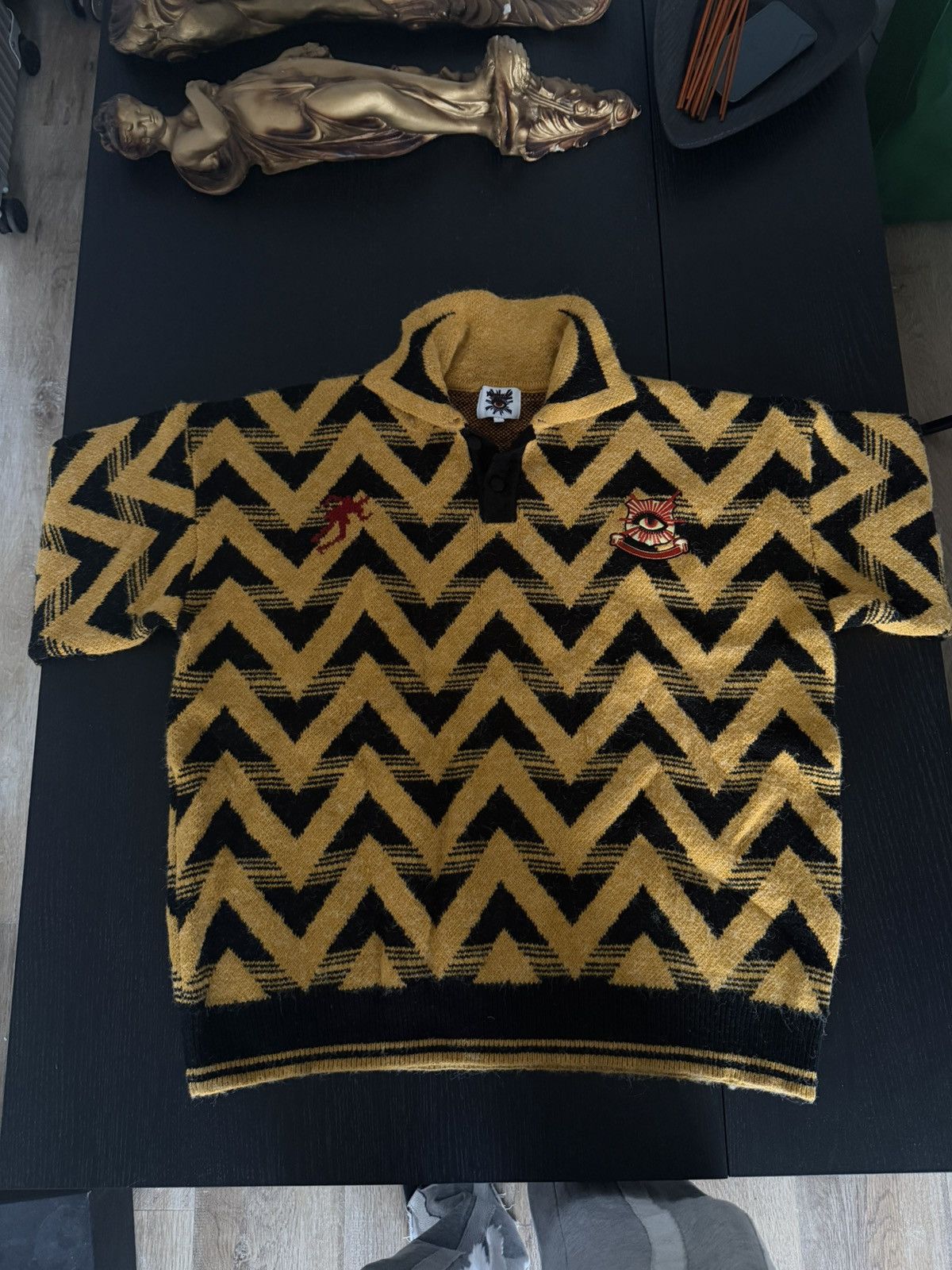 House of Errors House of Errors Orange Knit Rugby Polo Size L Size US L / EU 52-54 / 3 - 5 Thumbnail