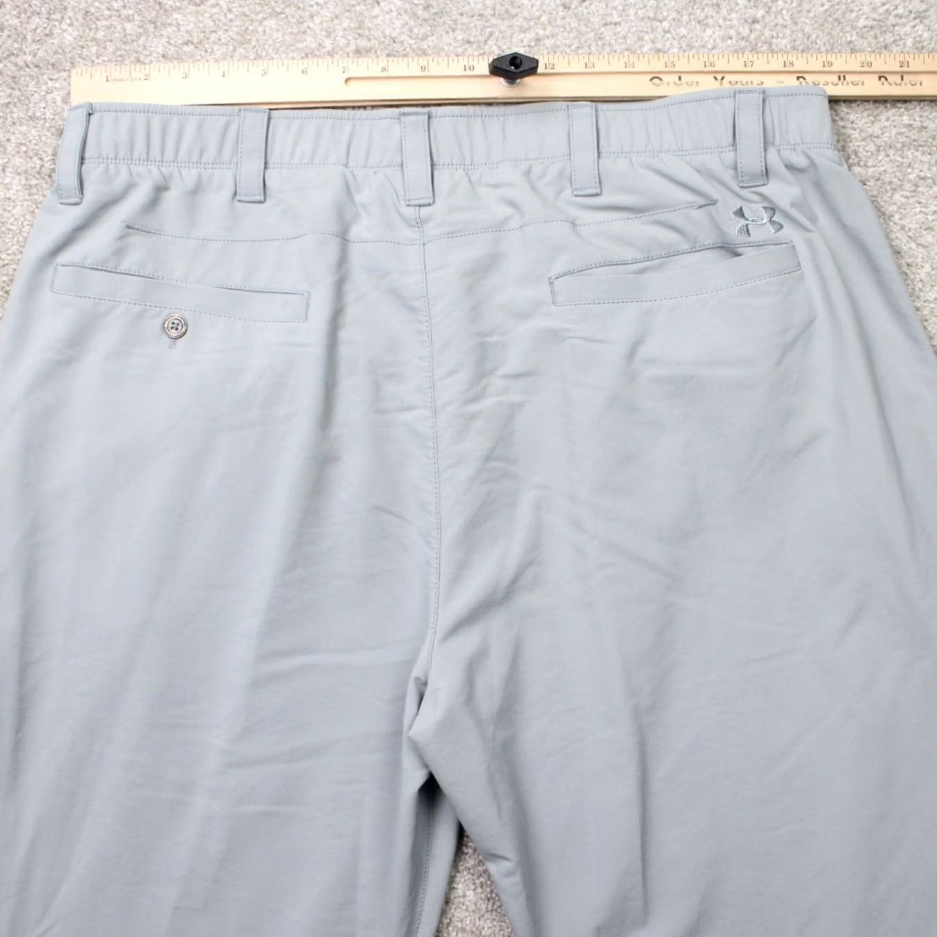 Under Armour Under Armour Pants Mens 42x28 Gray Flat Front Straight Leg cross-checked UA Match Play Golf Slim? Size US 42 / EU 58 - 7 Thumbnail