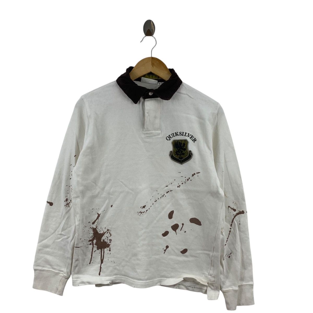 Quiksilver QUIKSILVER SURF Paint Splash Rugby Crest Polo Tee Shirt Top Size US M / EU 48-50 / 2 - 4 Thumbnail