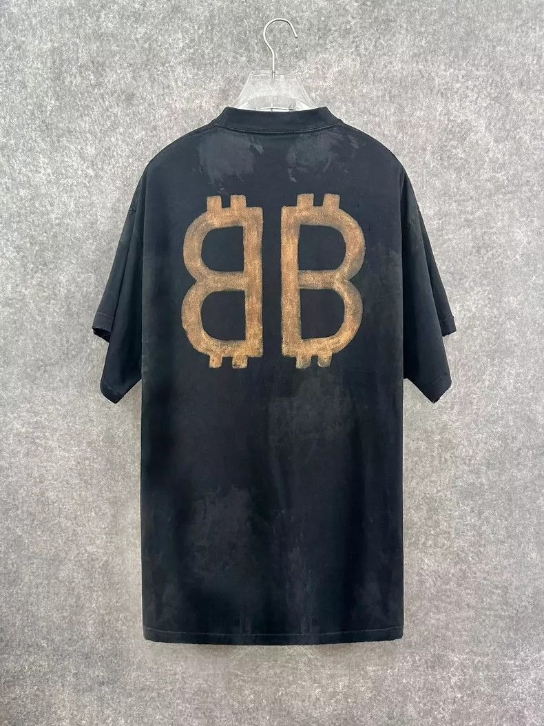 Balenciaga Balenciaga Solid color letter bitcoin printed round neck s Size US L / EU 52-54 / 3 - 2 Thumbnail
