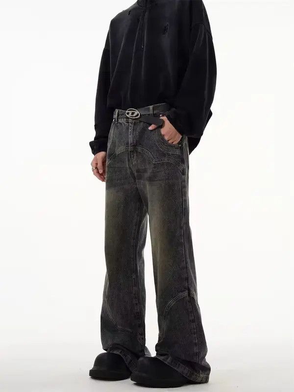 VIBE Retro heavy distressed micro flared patchwork jeans Size US 32 / EU 48 - 4 Thumbnail