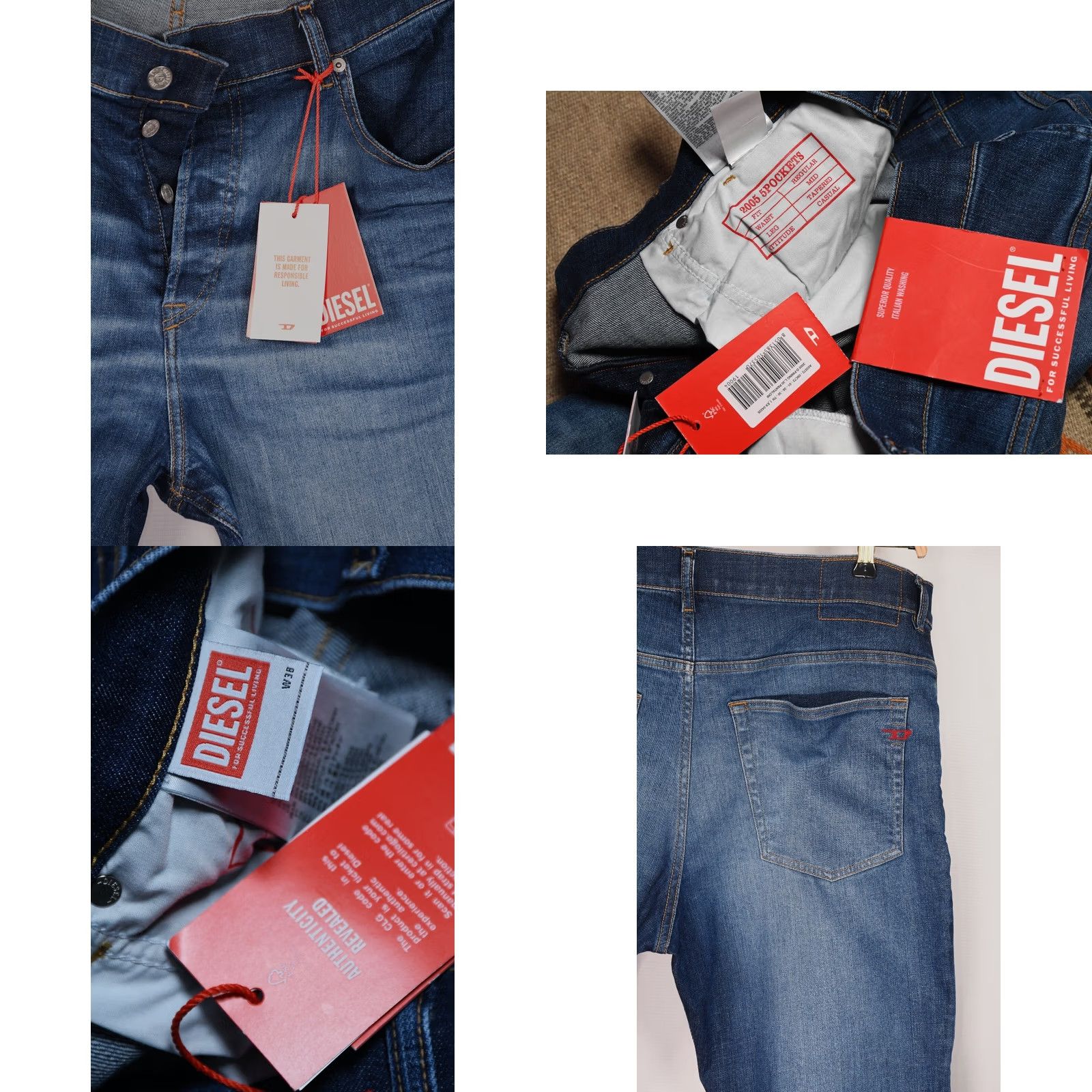 Diesel Diesel Jeans Main Point: 2005 5 Pocket D-Fining Tapered Regular Men's Jeans W38 L30 Blue 99% Cotton 1% Elastane Vintage N/A Size US 38 / EU 54 - 8 Thumbnail