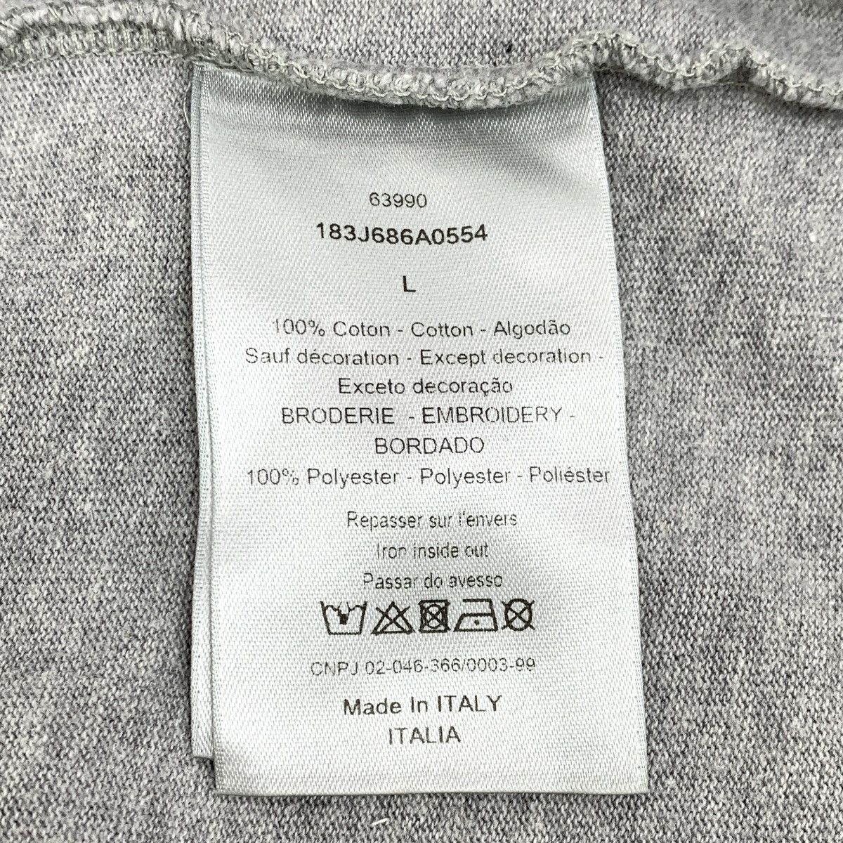 Dior Dior Gray Splash Ink Logo Letter Embroidered Cotton T-Shirt Size L / US 10 / IT 46 - 7 Thumbnail
