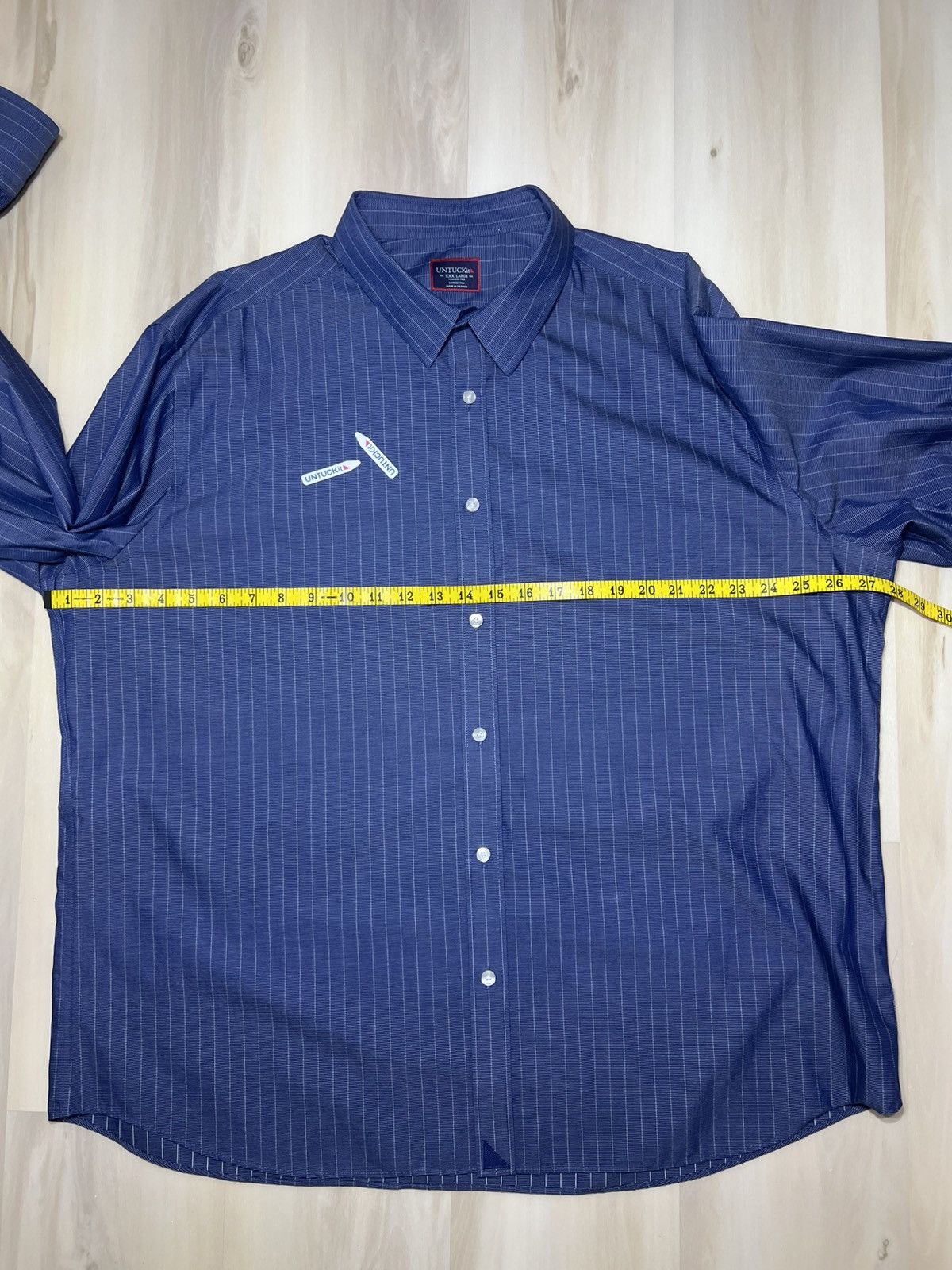 UNTUCKit UNTUCKit Gifford Wrinkle Free Navy Striped Button Up Sz 3XL Size US XXL / EU 58 / 5 - 6 Thumbnail