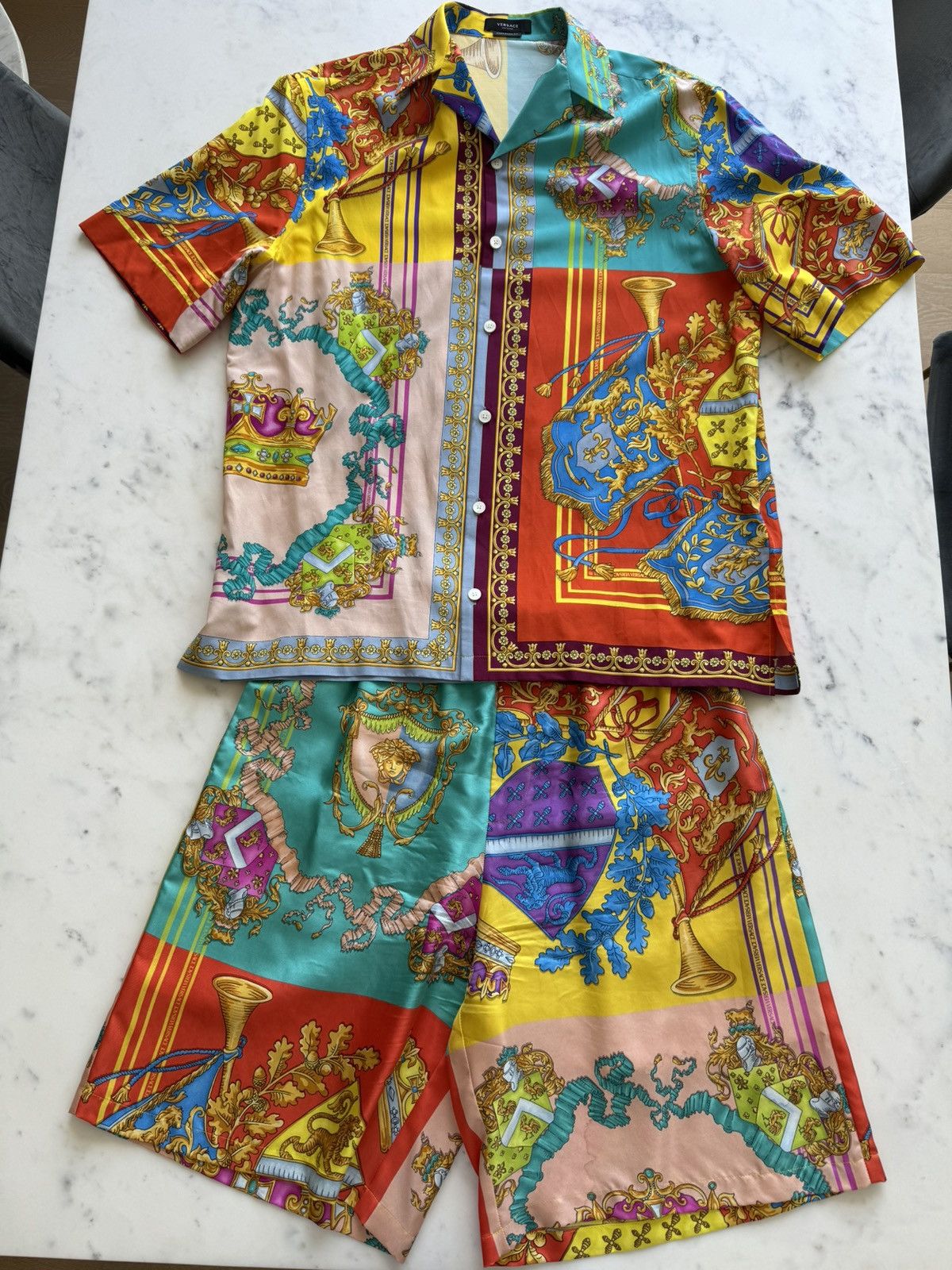 Versace Versace Royal Rebellion Print Silk Bermuda Shorts $980 Size US 30 / EU 46 - 8 Thumbnail