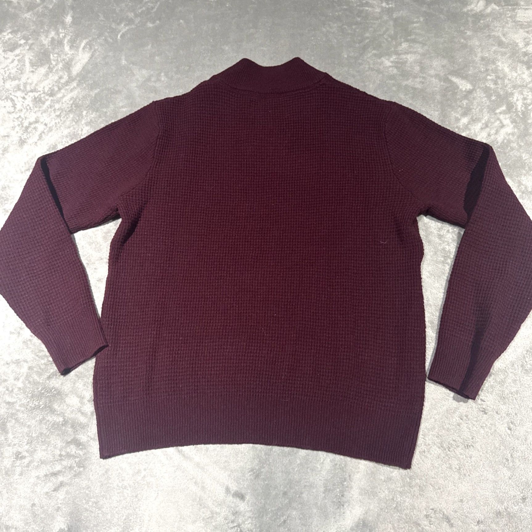 Schott Schott NYC Sweater Mens Large Burgundy Athletic V-Neck Shawl Waffle Knit Wool Wool NY? (Note: Ensure only original words used; adjust). Size US L / EU 52-54 / 3 - 6 Thumbnail
