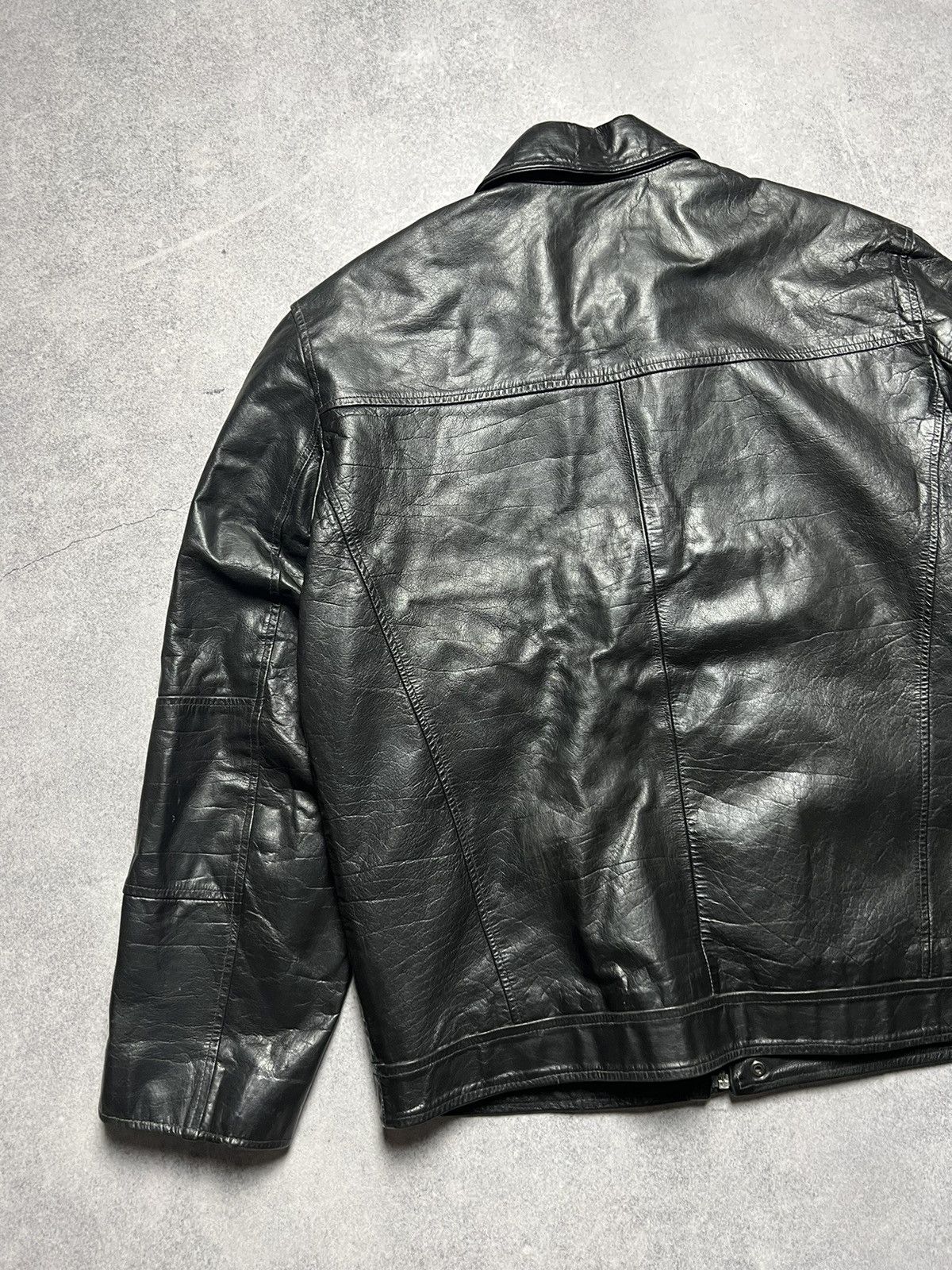 Japanese Brand Vintage Leather Faded Racing Motorcycle Jacket Size US L / EU 52-54 / 3 - 14 Thumbnail