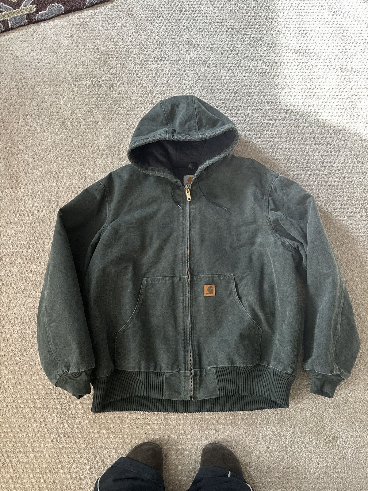 image of Carhartt Hooded Jacket in Olive Green, Men's (Size XL)