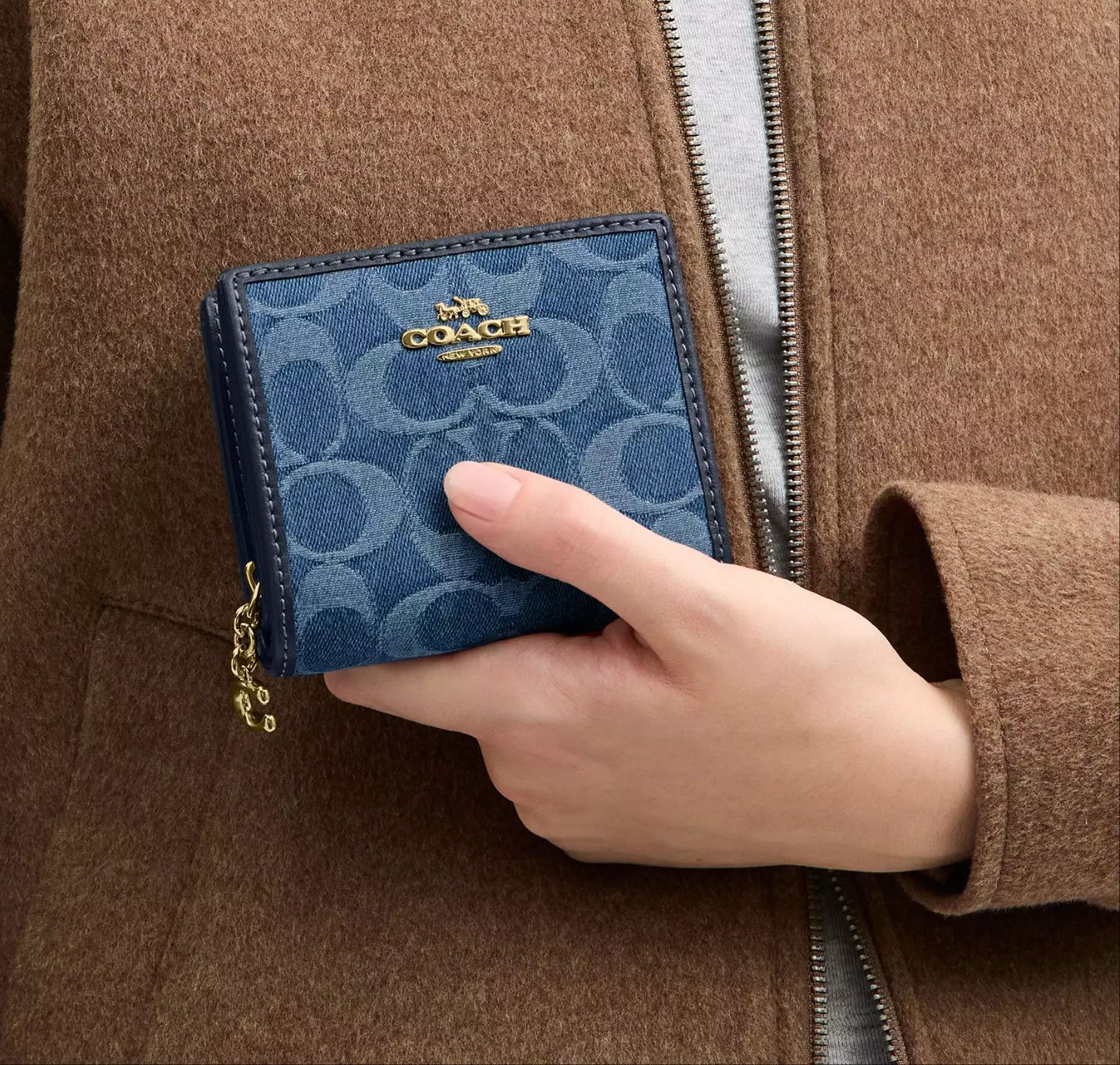 Coach Snap Wallet In Signature Denim CDL51 Size ONE SIZE - 6 Thumbnail