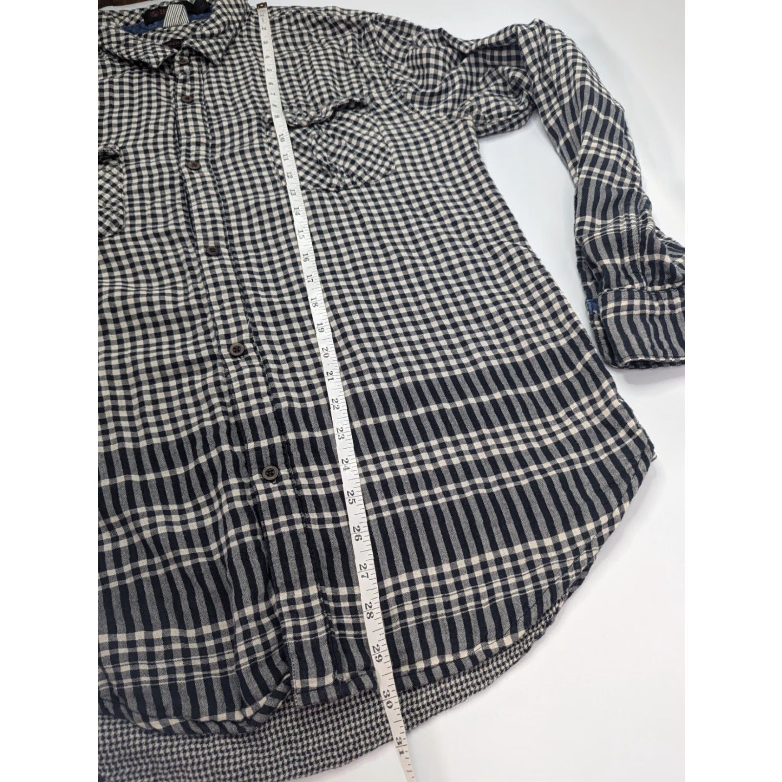 Zanerobe Zanerobe Button-Up Shirt Plaid Flannel Long Sleeve Men XL Beige Houndstooth Lining Luxury? (avoid extra) Size US XL / EU 56 / 4 - 5 Thumbnail