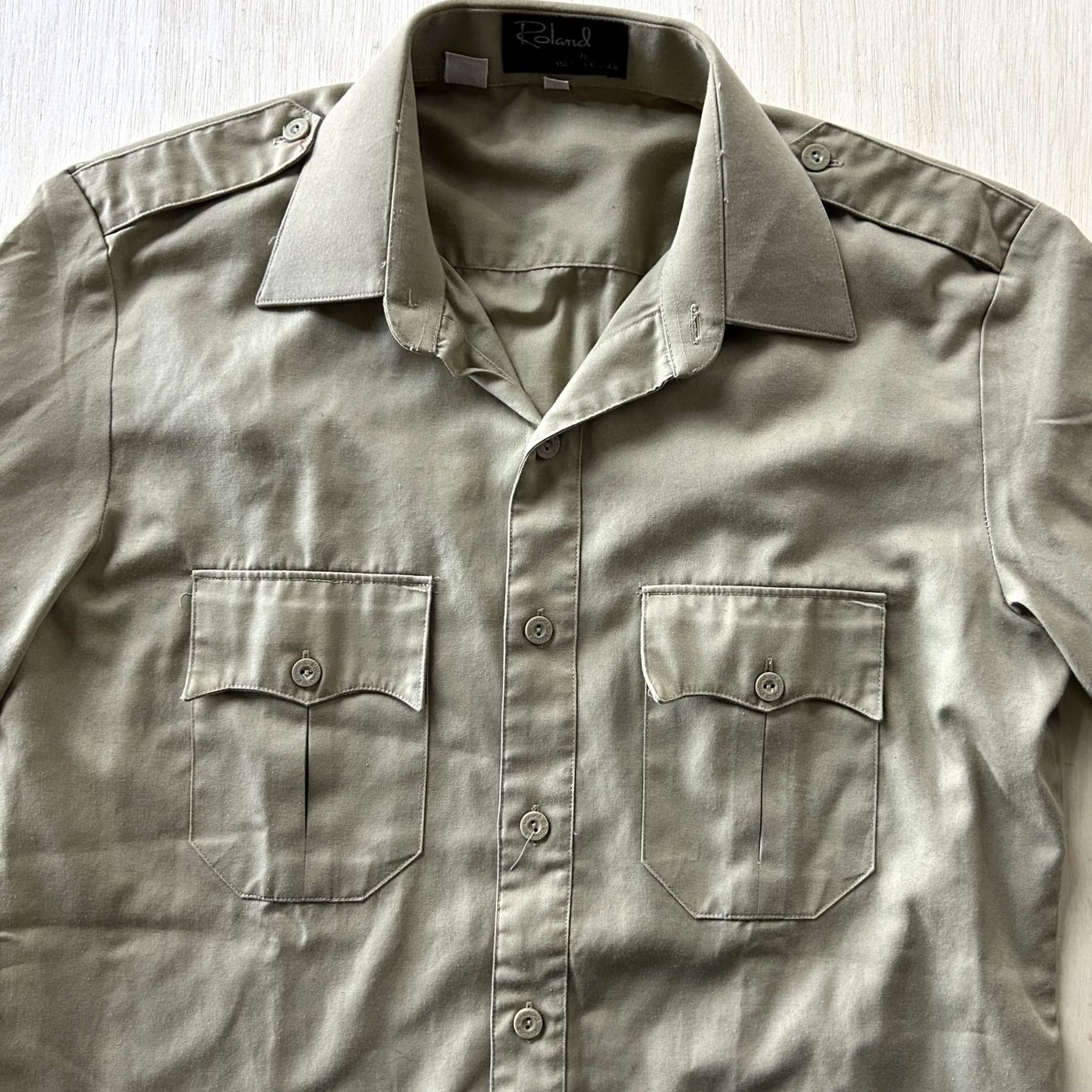 Vintage VINTAGE Roland Shirt Mens Small Beige Short Sleeve Button Up Workwear Casual Size US S / EU 44-46 / 1 - 3 Thumbnail
