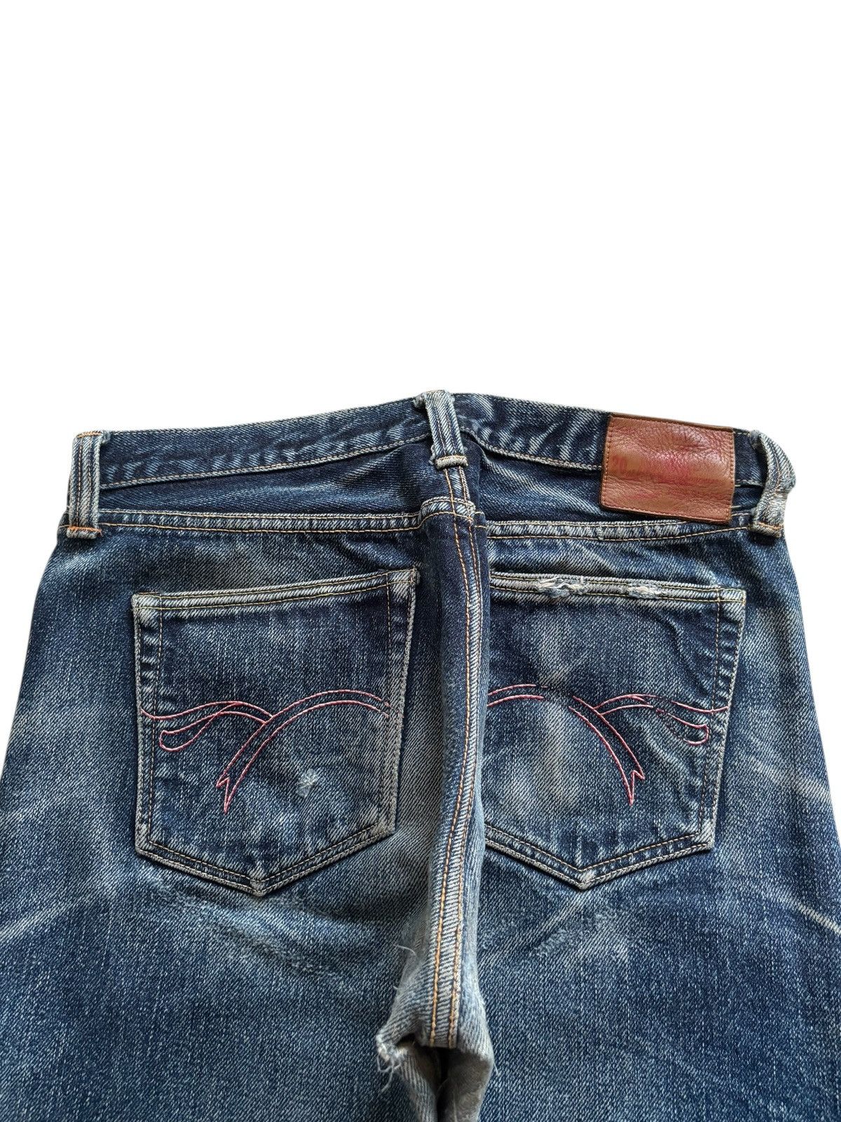 Japanese Brand × The Flat Head Vintage Flat Head Selvedge Mud Wash Distress Rip Baggy Jean Size US 32 / EU 48 - 8 Thumbnail