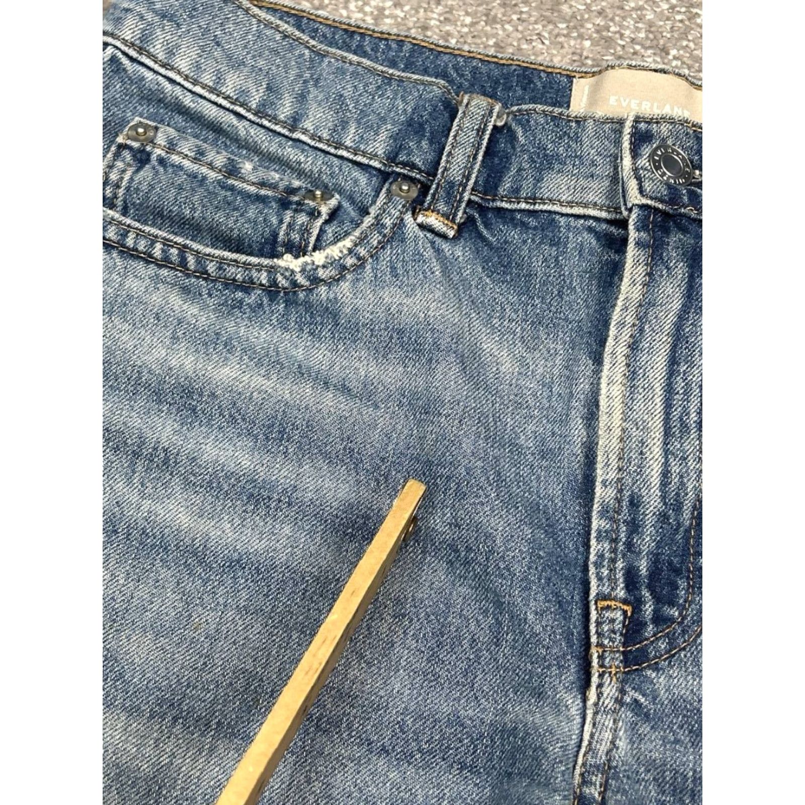 Everlane Everlane Denim Shorts Womens 27 Blue Cut Off Cotton High Rise Frayed Hem Size 27" / US 4 / IT 40 - 6 Thumbnail