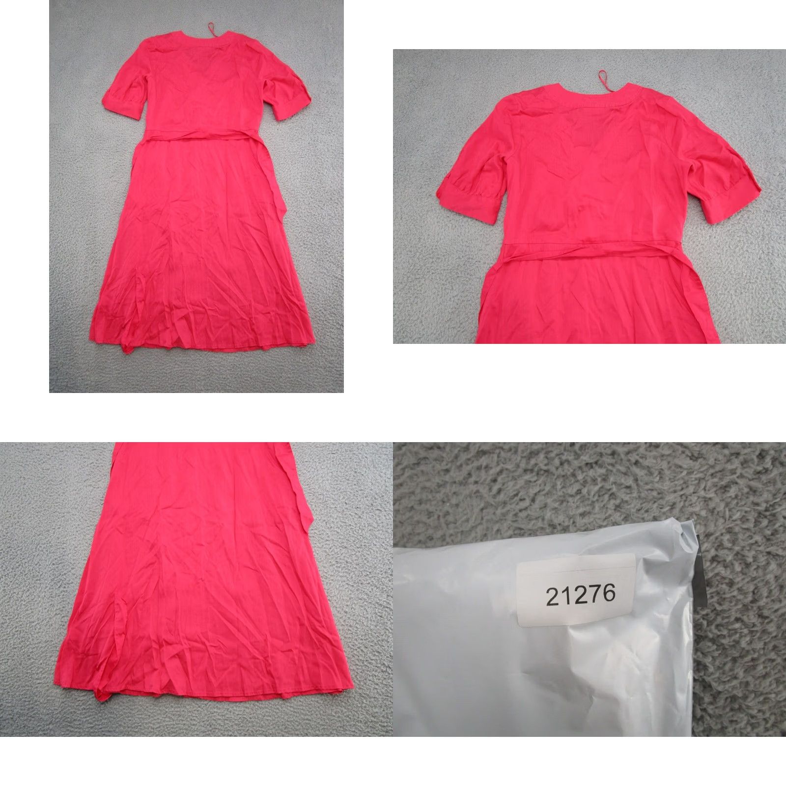 Liz Claiborne Liz Claiborne Shirt Dress Pink 6P Petite Lyocell Tencel Blend Short Sleeve Floral Button Front Midi Womens Size M / US 6-8 / IT 42-44 - 9 Thumbnail