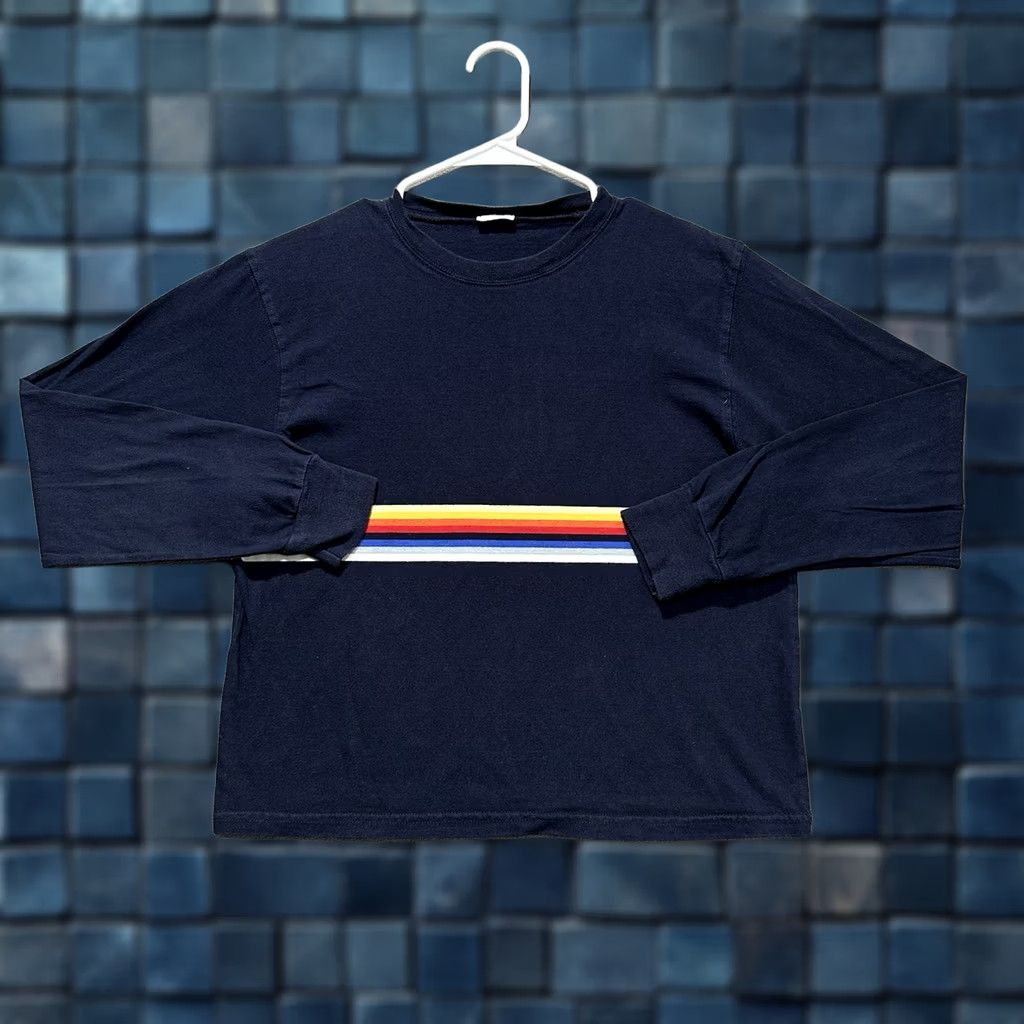 Brandy Melville John Galt Brandy Melville Top Womens Small Blue Rainbow Striped Long Sleeve GUC Size S / US 4 / IT 40 - 1 Thumbnail