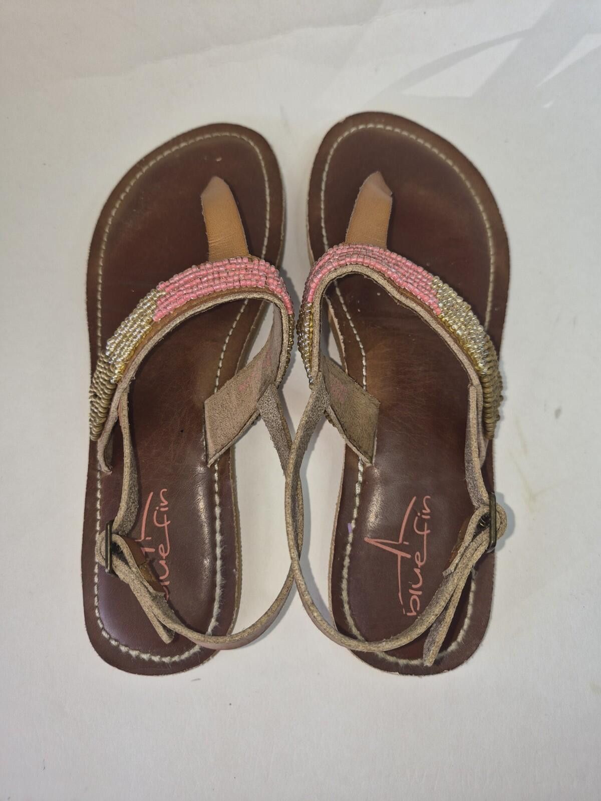 Other Blue Fin Womens Lori Tan Thong Beads Sandals Boho Summer Sz8 Size US 8 / IT 38 - 9 Thumbnail