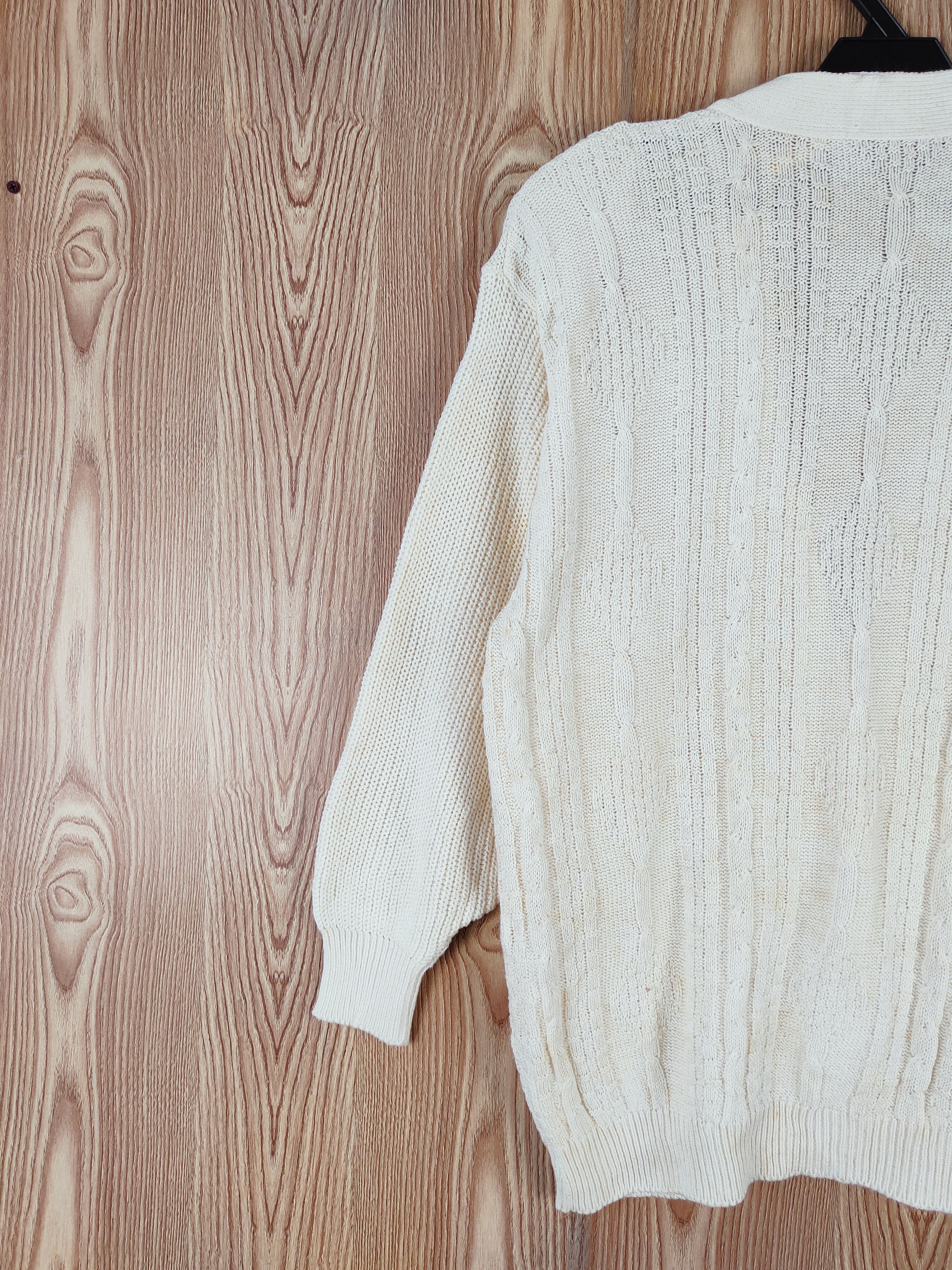 Aran Isles Knitwear × Japanese Brand Japanese Brand Cream Knitwear Cardigan vintage #W 550 Size L / US 10 / IT 46 - 8 Thumbnail