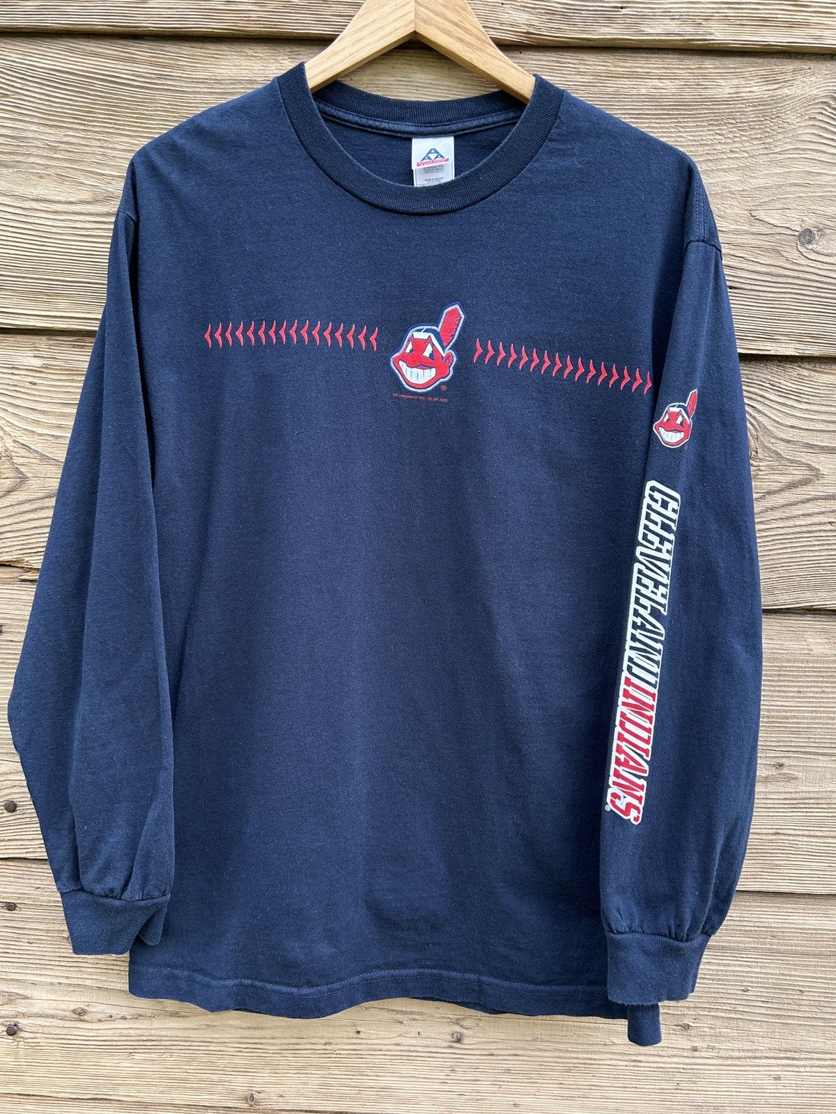 MLB 00s Vintage MLB 2008 Cleveland Indians Long Sleeve T-Shirt Size US L / EU 52-54 / 3 - 1 Thumbnail