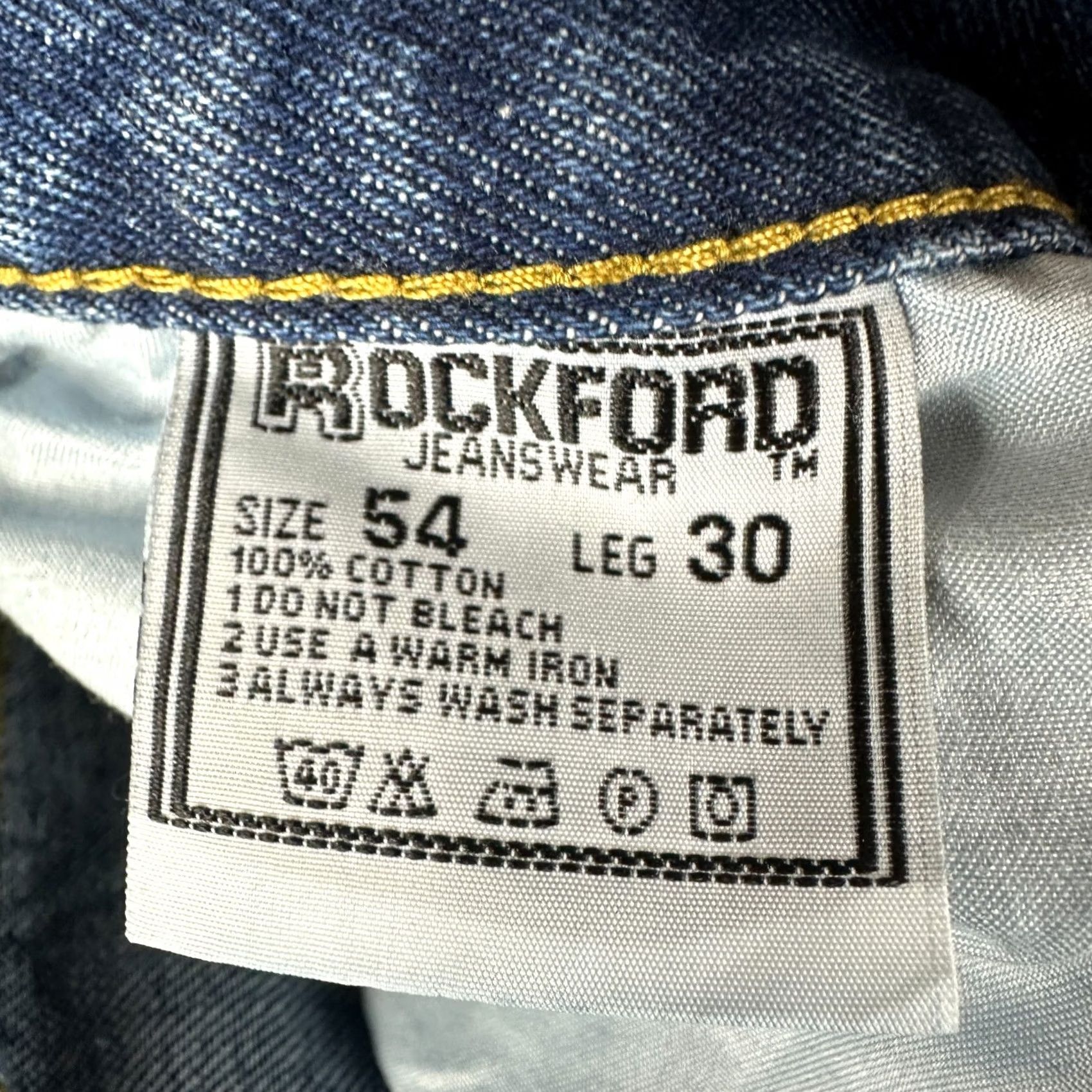 Vintage Rockford Jeans Mens 54 Straight Medium Wash Cotton Pockets Comfort Fit NEW Size US 38 / EU 54 - 5 Thumbnail