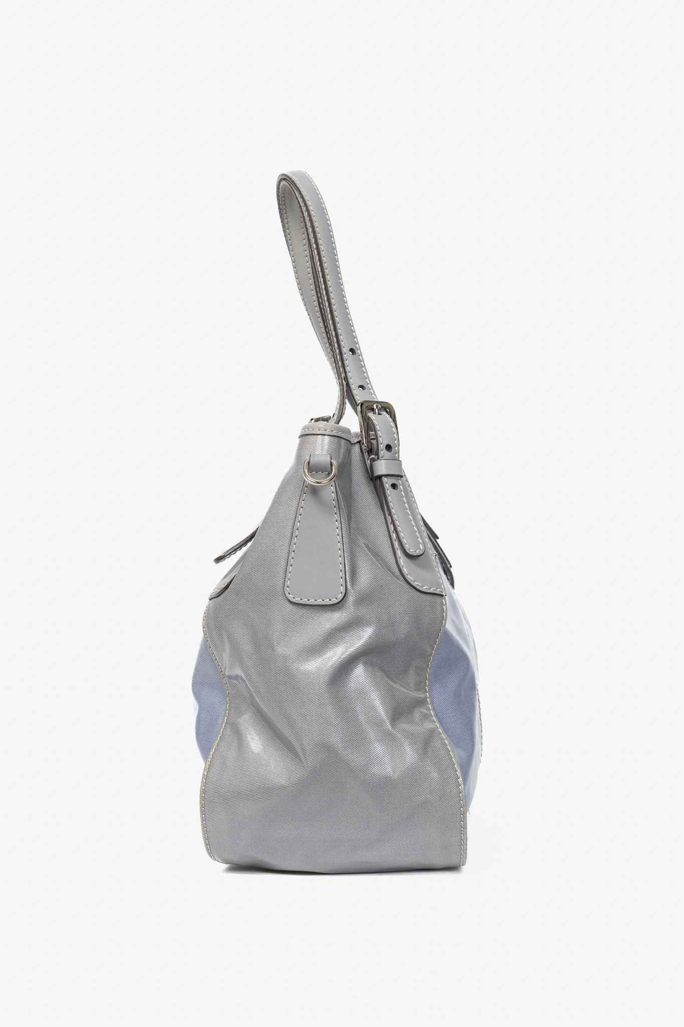 Tod's Tod's G-Line Blue & Grey Coated Canvas 2-Way Tote Size ONE SIZE - 3 Thumbnail