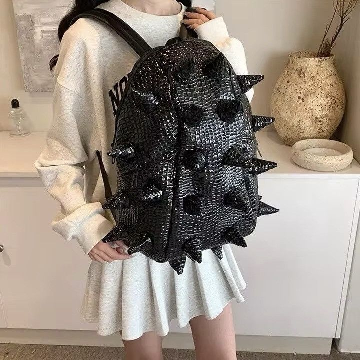 Other Gothic Punk Capacity Hedgehog Trendy Waterproof Backpack Size ONE SIZE - 3 Thumbnail
