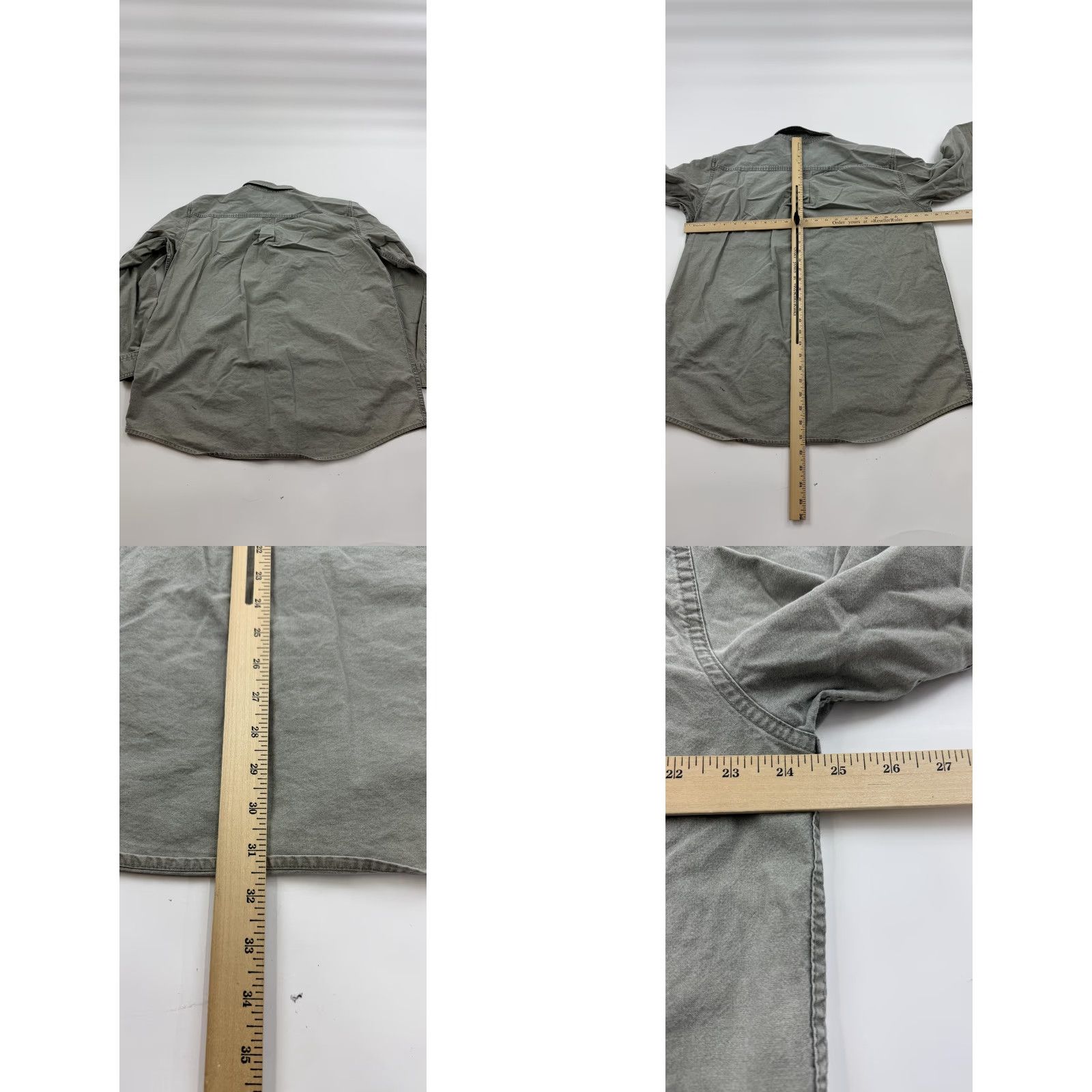 Vintage L.L. Bean Shirt Mens LT Gray Button-Down Dual Pocket Workwear Distressed Button-Up Twill Cotton 100% Regular Size US L / EU 52-54 / 3 - 8 Thumbnail