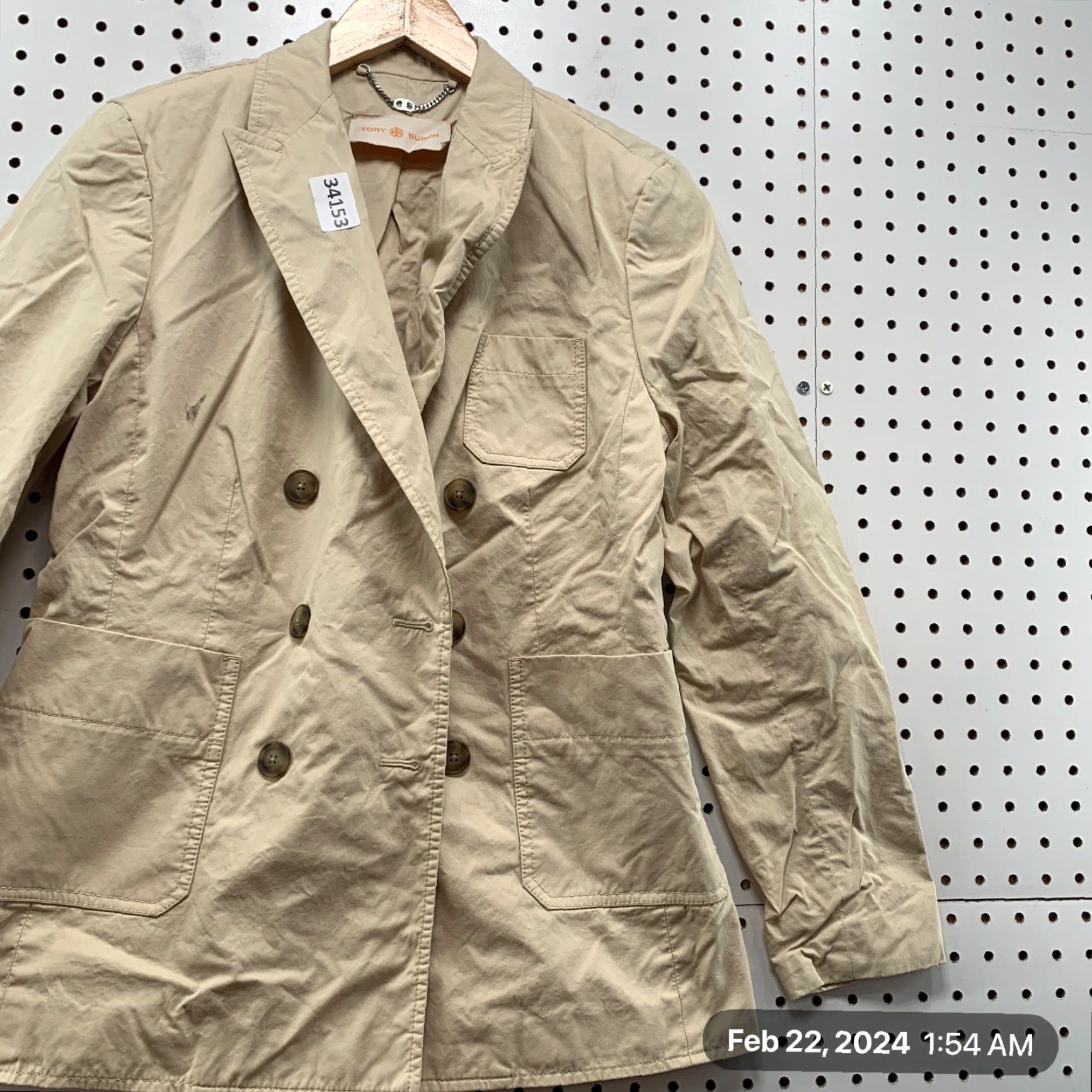 Tory Burch VINTAGE Tory Burch Khaki Blazer Jacket Womens SIZE 8 Beige Brown Business Casual 18X27 Size M / US 6-8 / IT 42-44 - 6 Thumbnail
