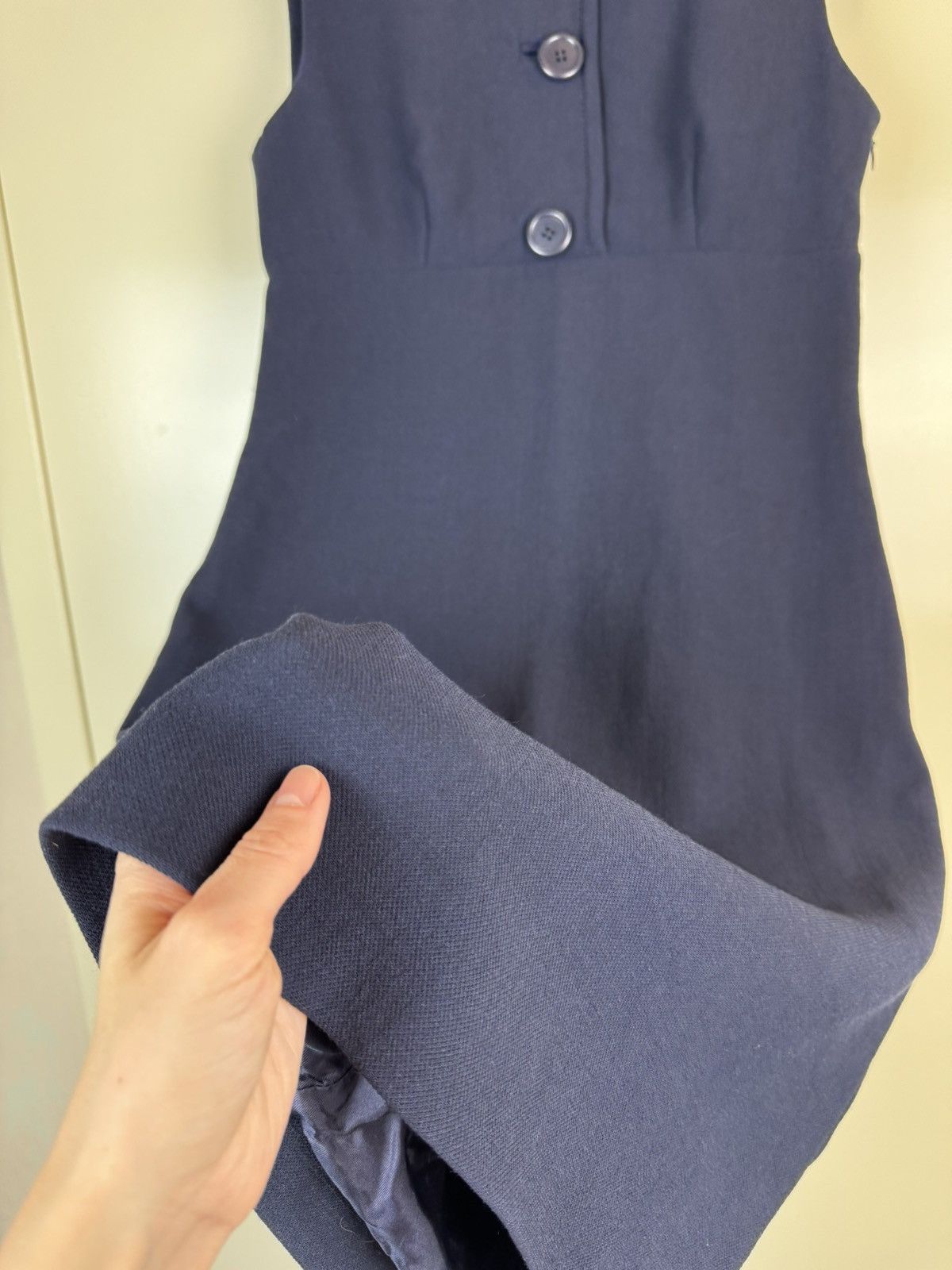 Prada Prada Wool blue midi dress gown evening casual chain collar Size M / US 6-8 / IT 42-44 - 4 Thumbnail