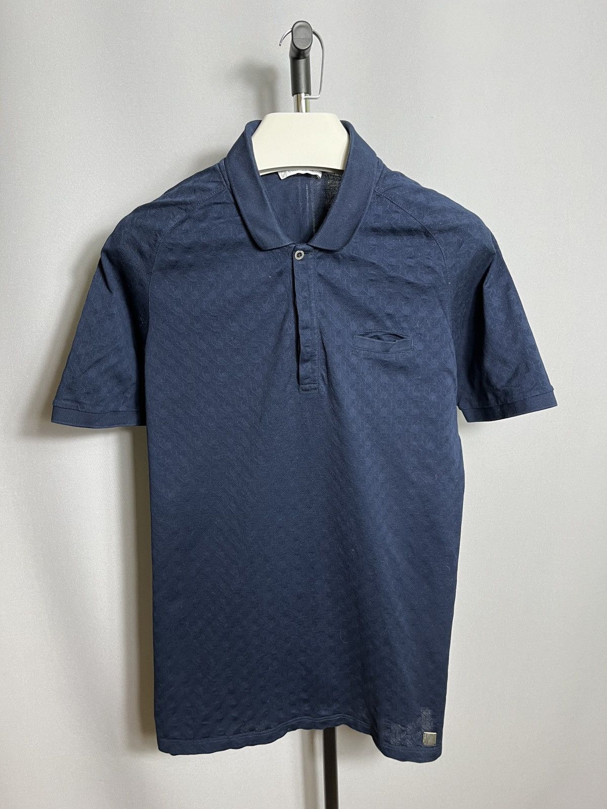 Designer Versace collection blue men’s polo shirt cotton short sleeve Size US XL / EU 56 / 4 - 1 Thumbnail