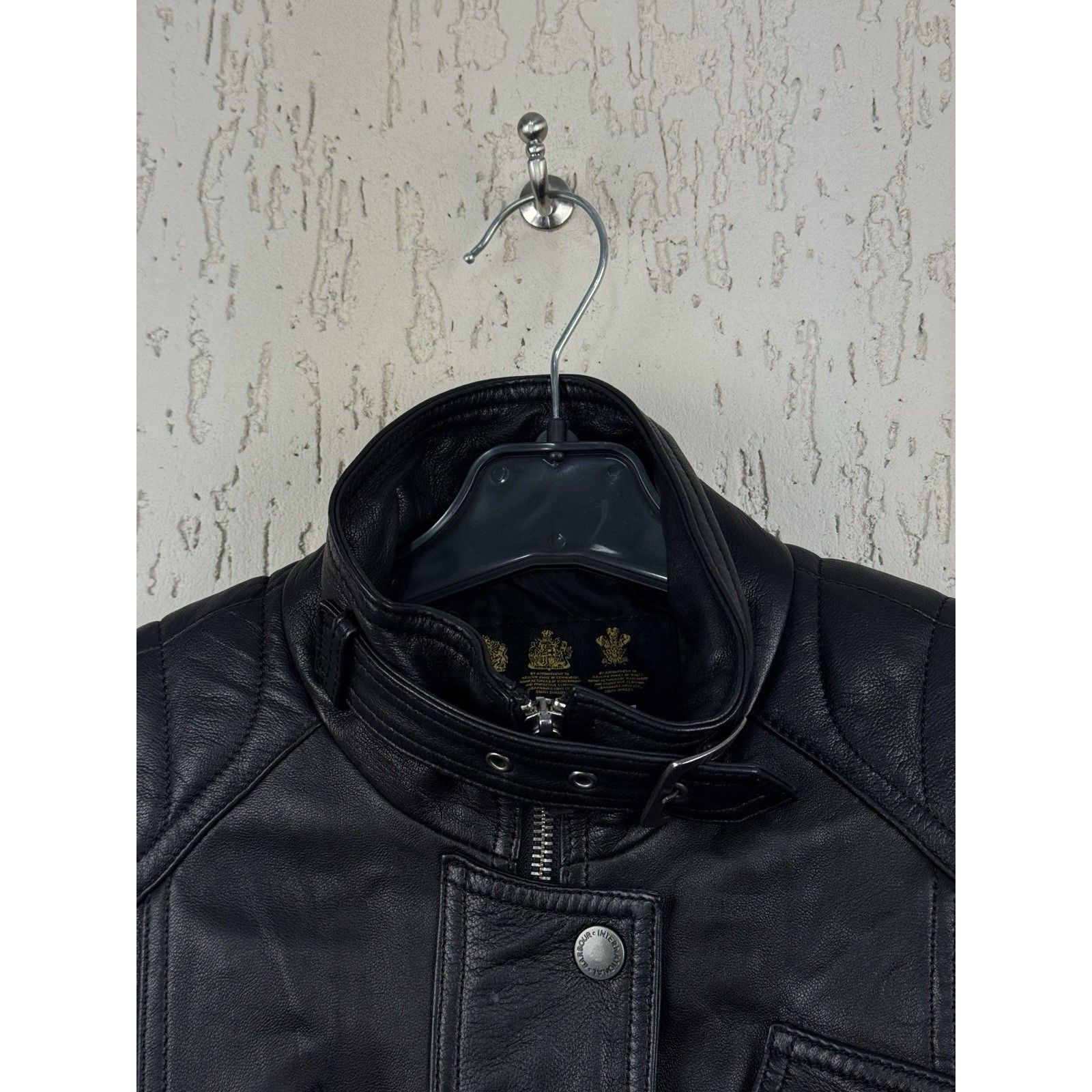 Barbour Barbour International Woman Leather Jacket Biker Belted Blac Size M / US 6-8 / IT 42-44 - 3 Thumbnail