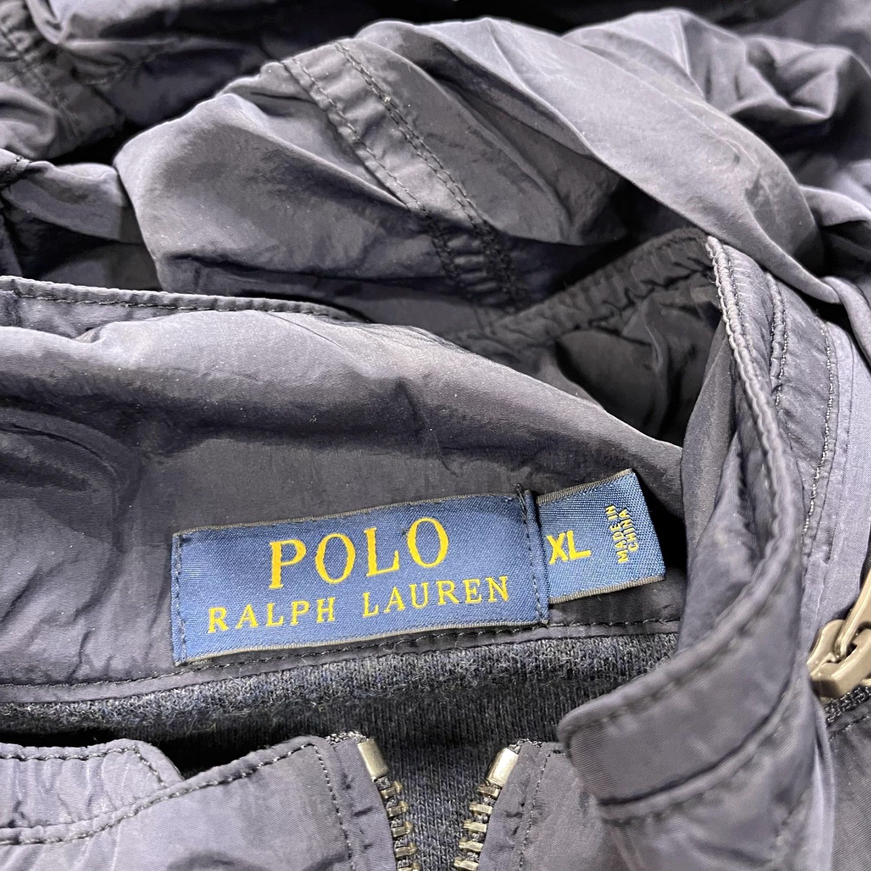 Polo Ralph Lauren Polo Ralph Lauren Hoodie Mens XL Navy Full Zip Cotton Nylon Hood Sweatshirt Size US XL / EU 56 / 4 - 5 Thumbnail