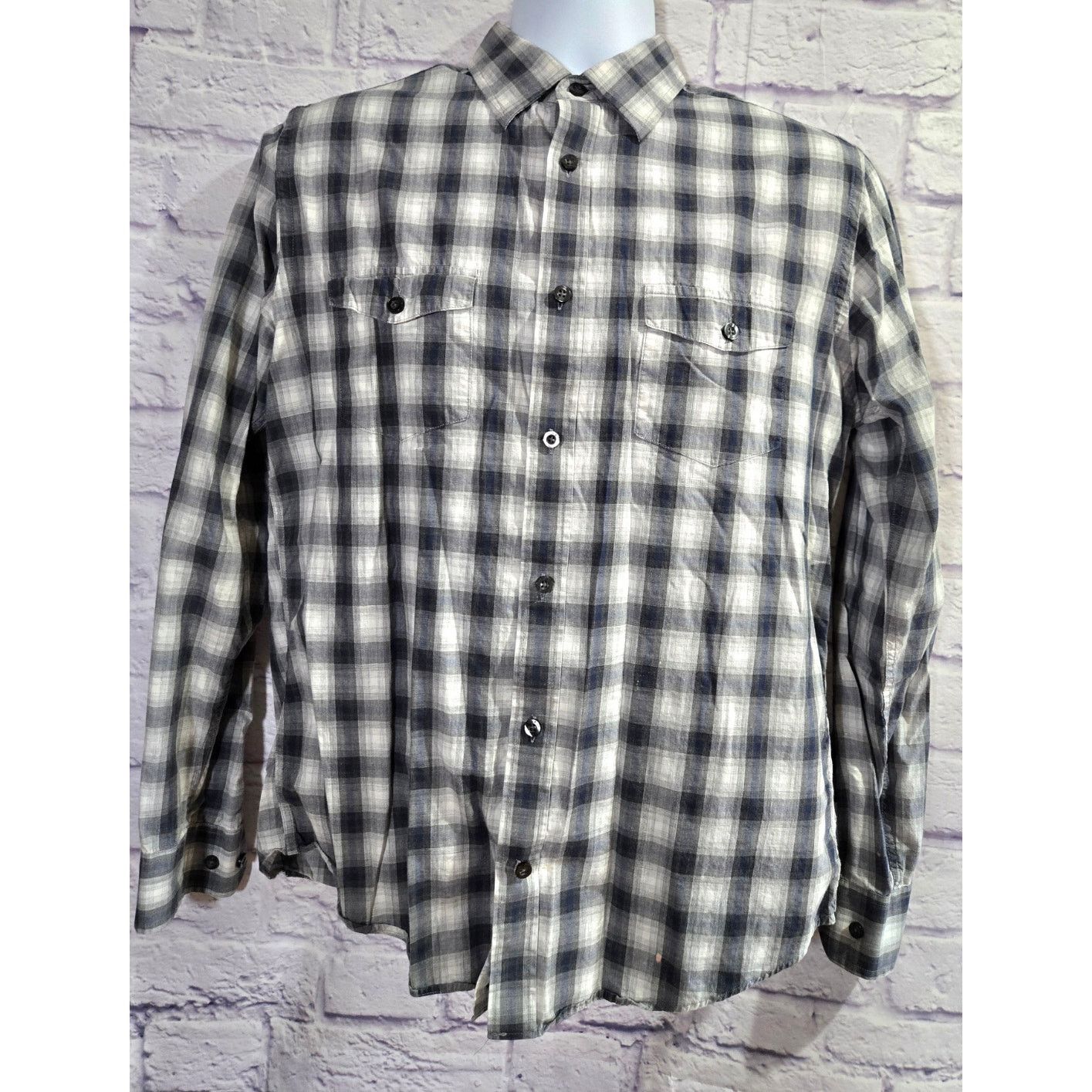 Joseph Abboud Joseph Abboud Black Gray Plaid Button Up Men's Shirt Medium Size US M / EU 48-50 / 2 - 1 Thumbnail