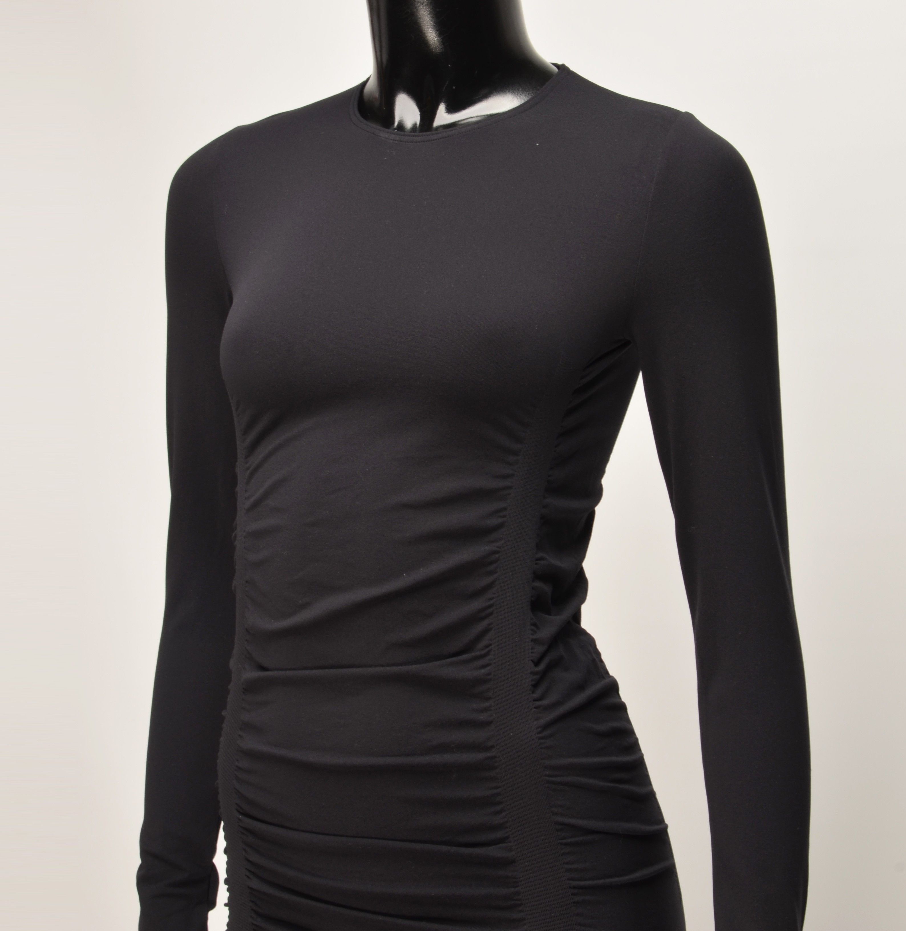 Wolford Wolford Stretch Bodycon Ruched Long Sleeve Minimalist Dress Size XS / US 0-2 / IT 36-38 - 2 Thumbnail