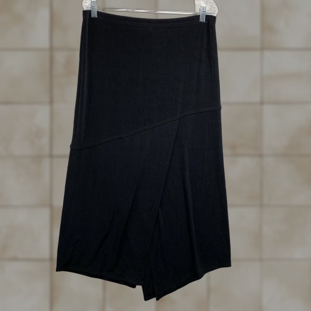 Hope VINTAGE Christian Hope Skirt Womens Petite Small Black Midi Wrap All Seasons 80s 90s Gothic Size 28" / US 6 / IT 42 - 1 Thumbnail