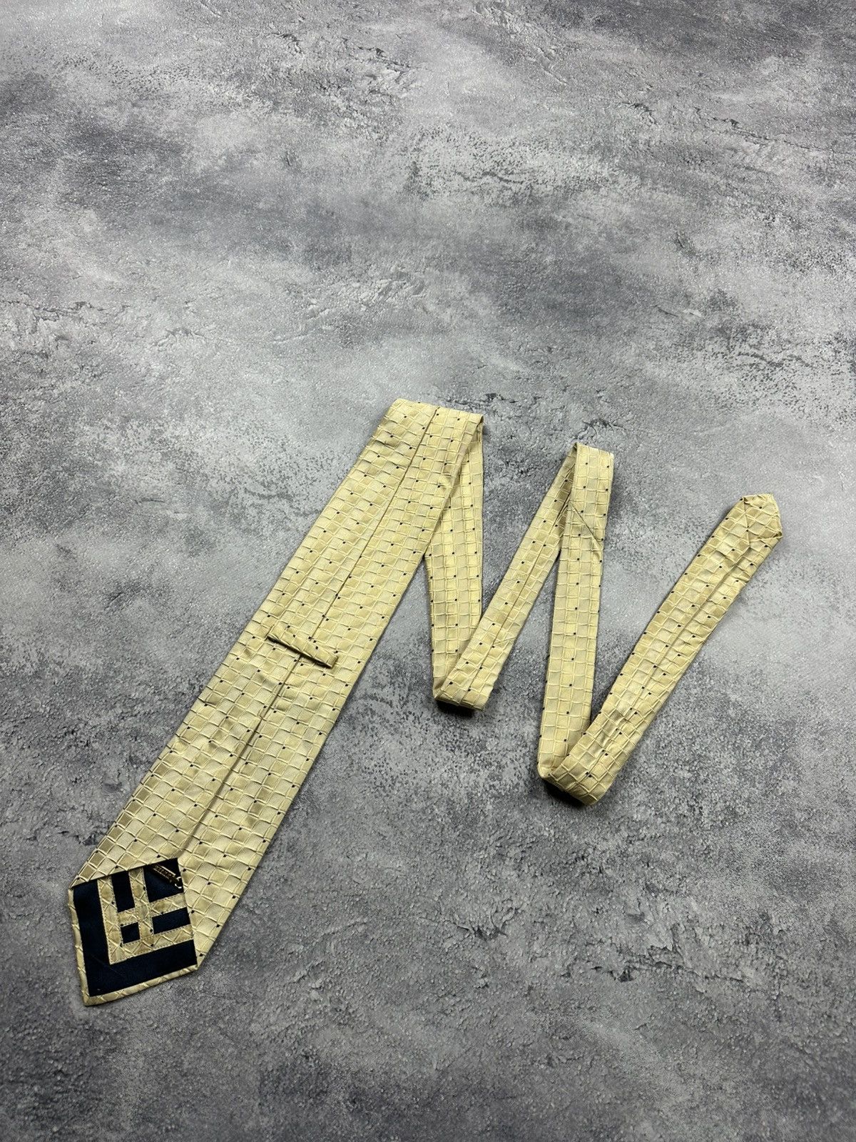 Zilli Zilli Gold Chain Logo Tie Pure Silk Italy Old Money Necktie Size ONE SIZE - 5 Thumbnail