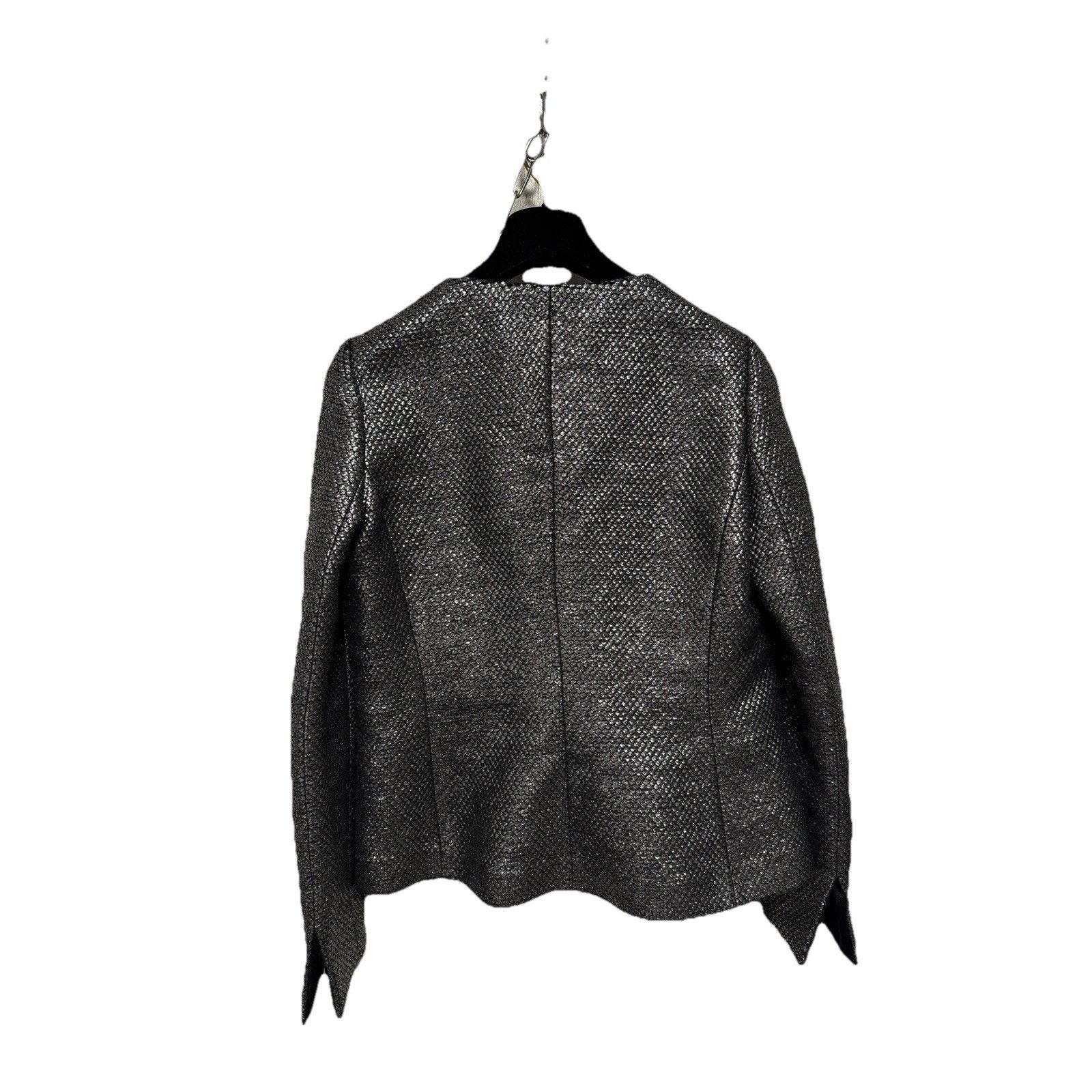 Armani Collezioni Armani Collezioni Pewter Wool Silk Blazer Size M / US 6-8 / IT 42-44 - 10 Thumbnail