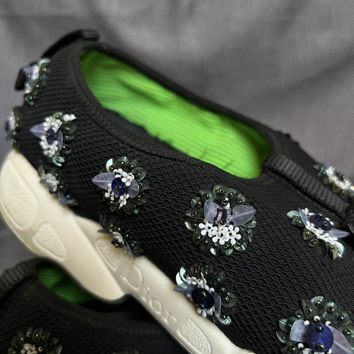 Dior Dior Fusion Embellished Mesh Sneakers Black Size US 8 / IT 38 - 7 Thumbnail
