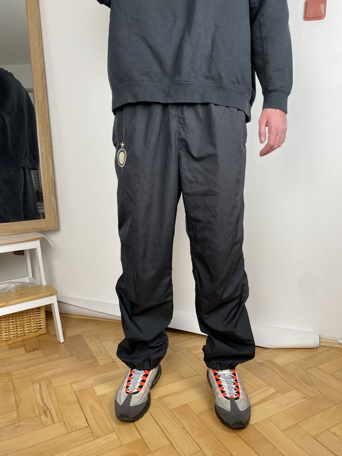 Nike × Vintage Nylon black Inter football sweatpants Size US 36 / EU 52 - 2 Thumbnail