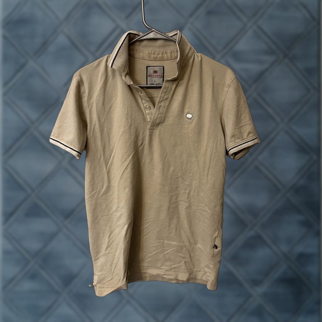 Express Express Shirt Polo Mens Size Large Beige Vintage Size US L / EU 52-54 / 3 - 1 Thumbnail