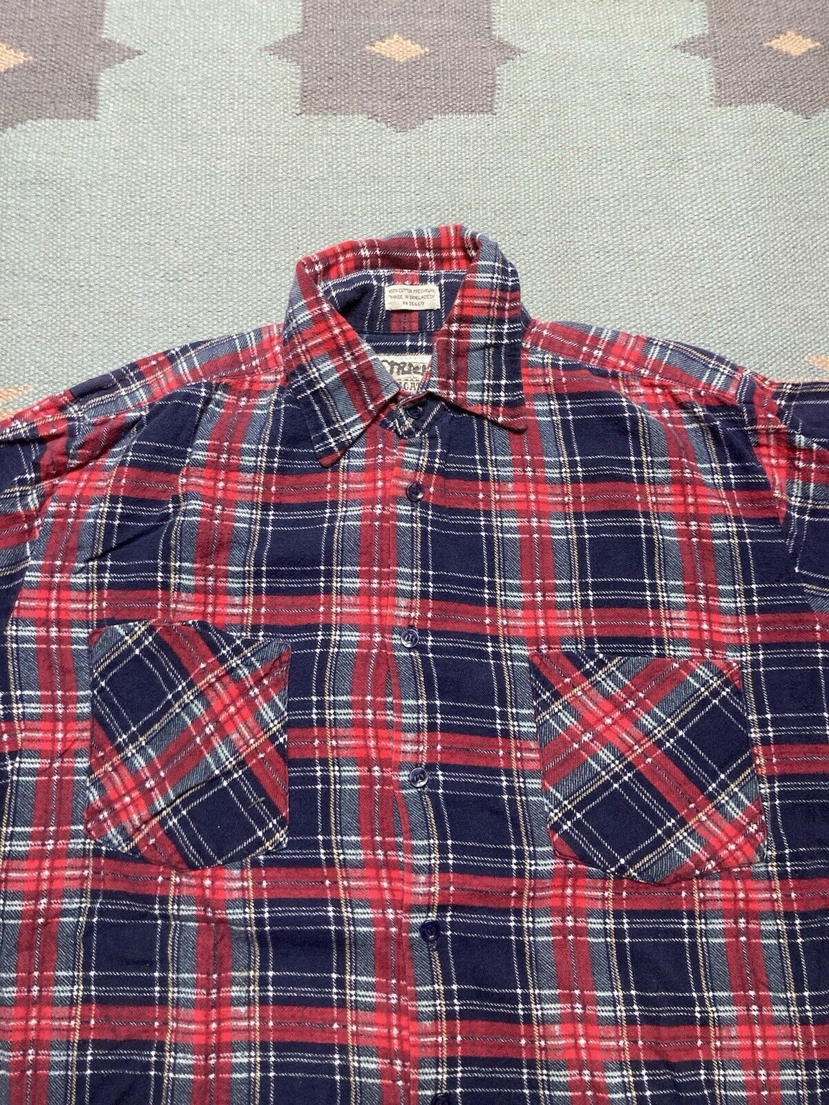Vintage VTG 90s brushed cotton flannel shirt plaid check medium Size US M / EU 48-50 / 2 - 3 Thumbnail