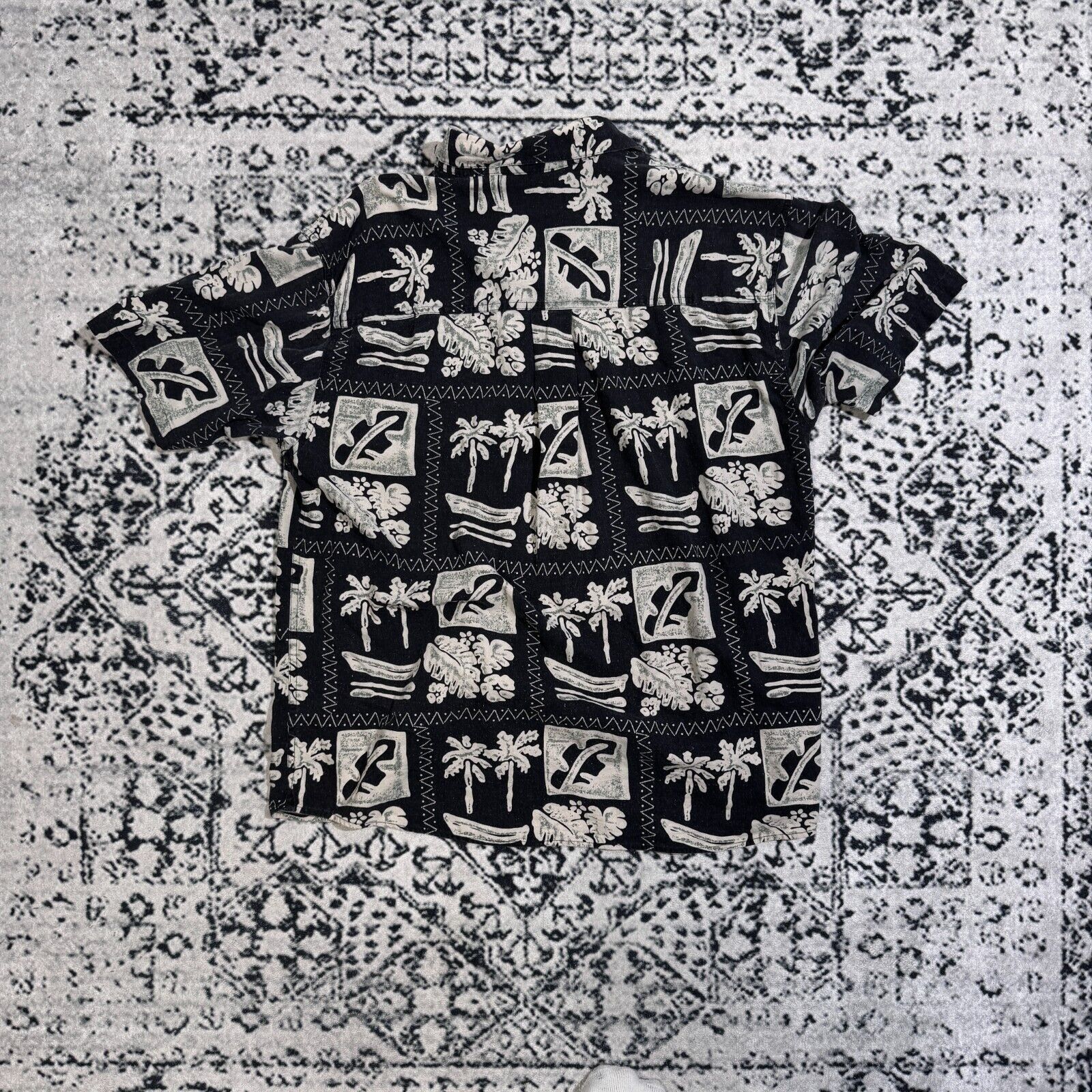 Vintage Vintage Black White Cotton Silk Shirt Size L 90s Hawaii Y2K Size US L / EU 52-54 / 3 - 9 Thumbnail