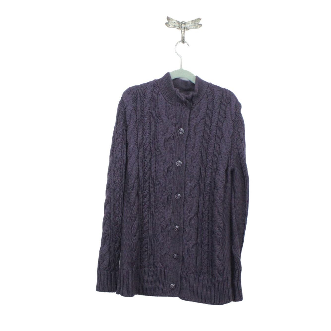 L.L. Bean LL Bean Double L Cable Sweater Button Front Cardigan \ Size XS / US 0-2 / IT 36-38 - 1 Thumbnail