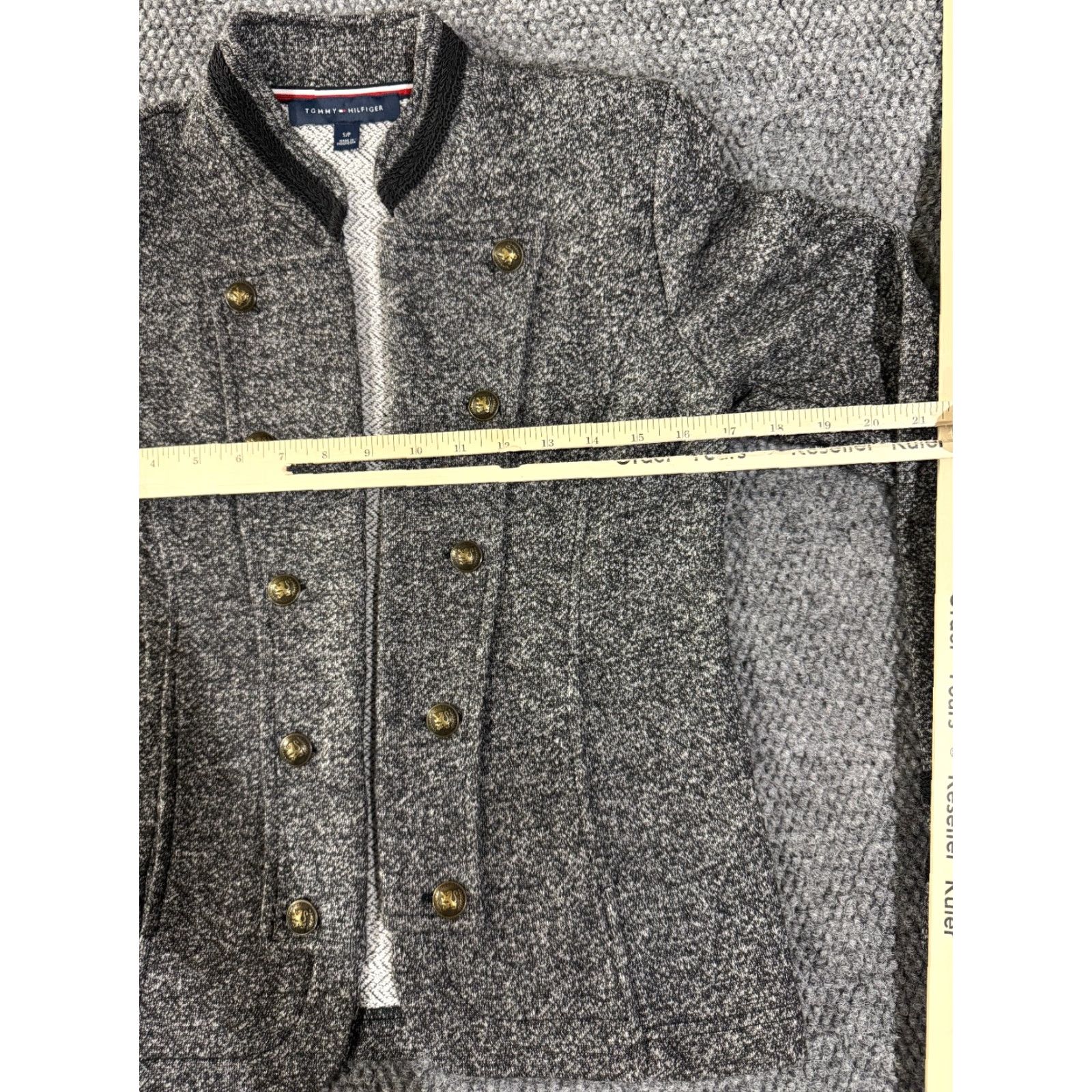 Tommy Hilfiger Tommy Hilfiger Jacket Womens Small Gray Button Front Knit Military Style Casual Size S / US 4 / IT 40 - 4 Thumbnail