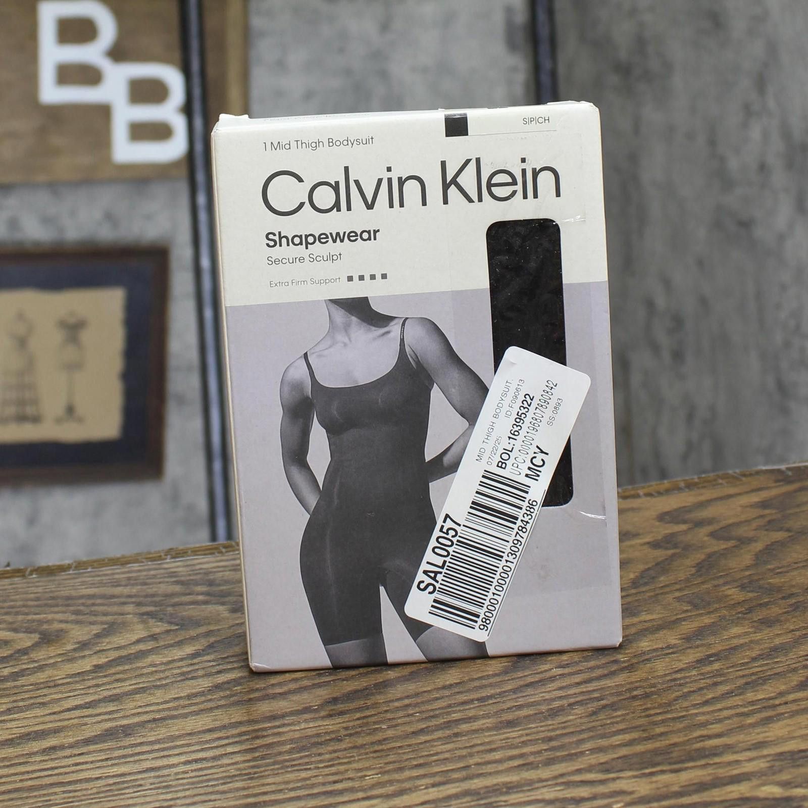 Calvin Klein Nwt Calvin Klein Sculpt Mid-thigh Bodysuit Qf8164 Black S Size 28" / US 6 / IT 42 - 1 Thumbnail