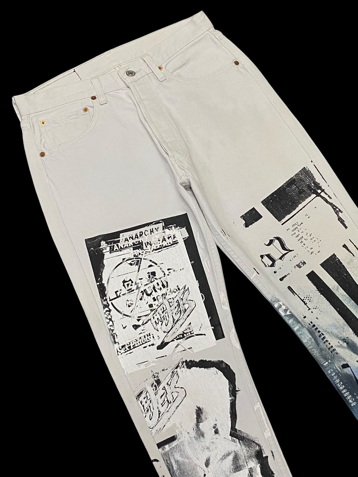Japanese Brand × Levi's Levi’s X Cote Mer Printed “Sex Pistol” Anarchy In The Japan Size US 30 / EU 46 - 4 Thumbnail