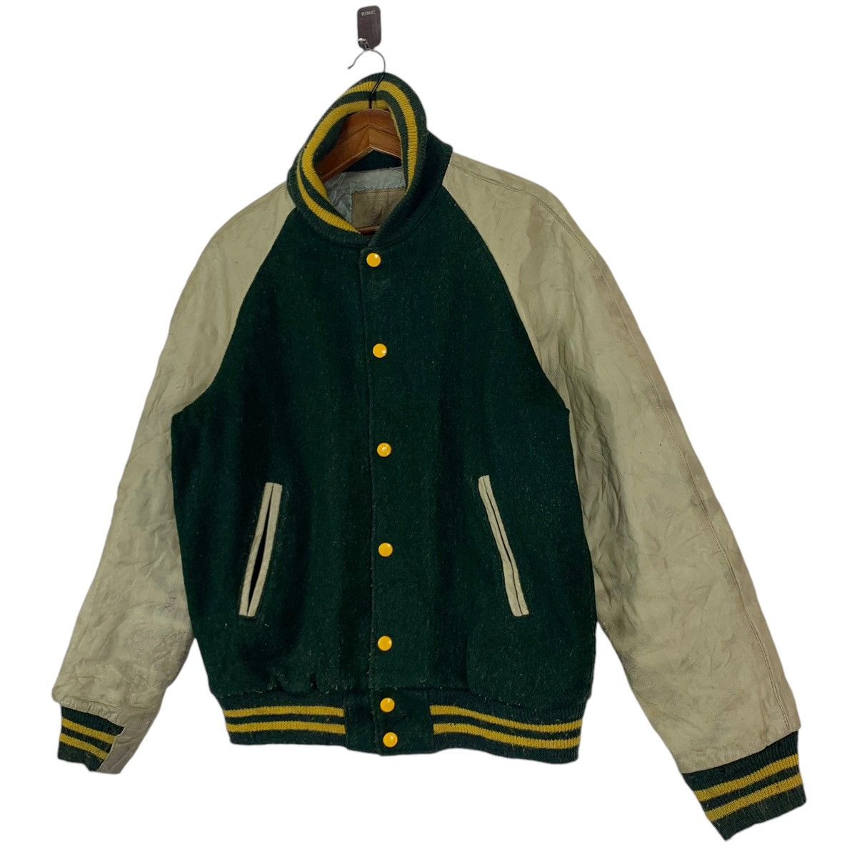 Golden Bear 🔥🔥 VINTAGE GOLDEN BEAR VARSITY WOOL LEATHER JACKET Size US M / EU 48-50 / 2 - 2 Thumbnail