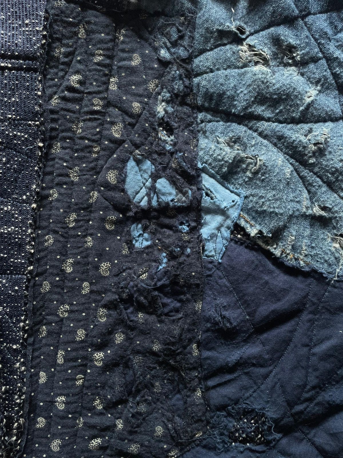 Proleta Re Art Custom Indigo Boro Damaged Fabric Haori Kimono Jacket Size US L / EU 52-54 / 3 - 14 Thumbnail
