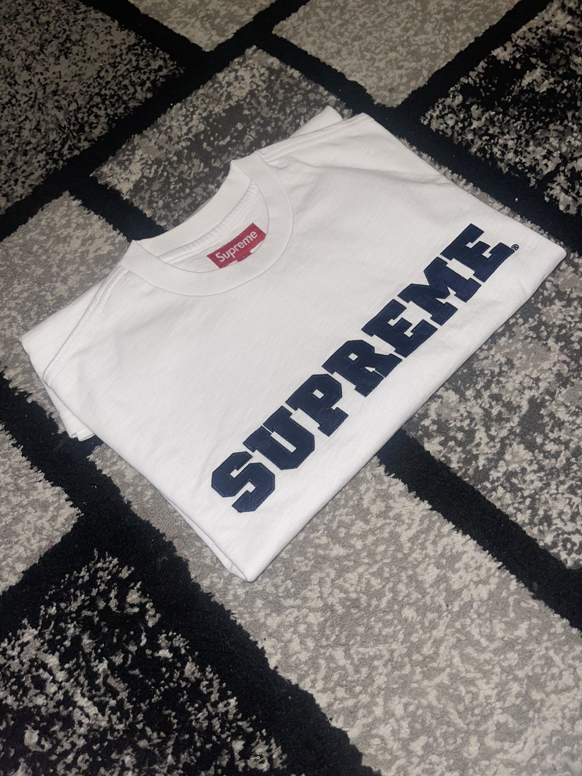 image of Supreme College Logo S/s Tee White S, Men's (Size Small)